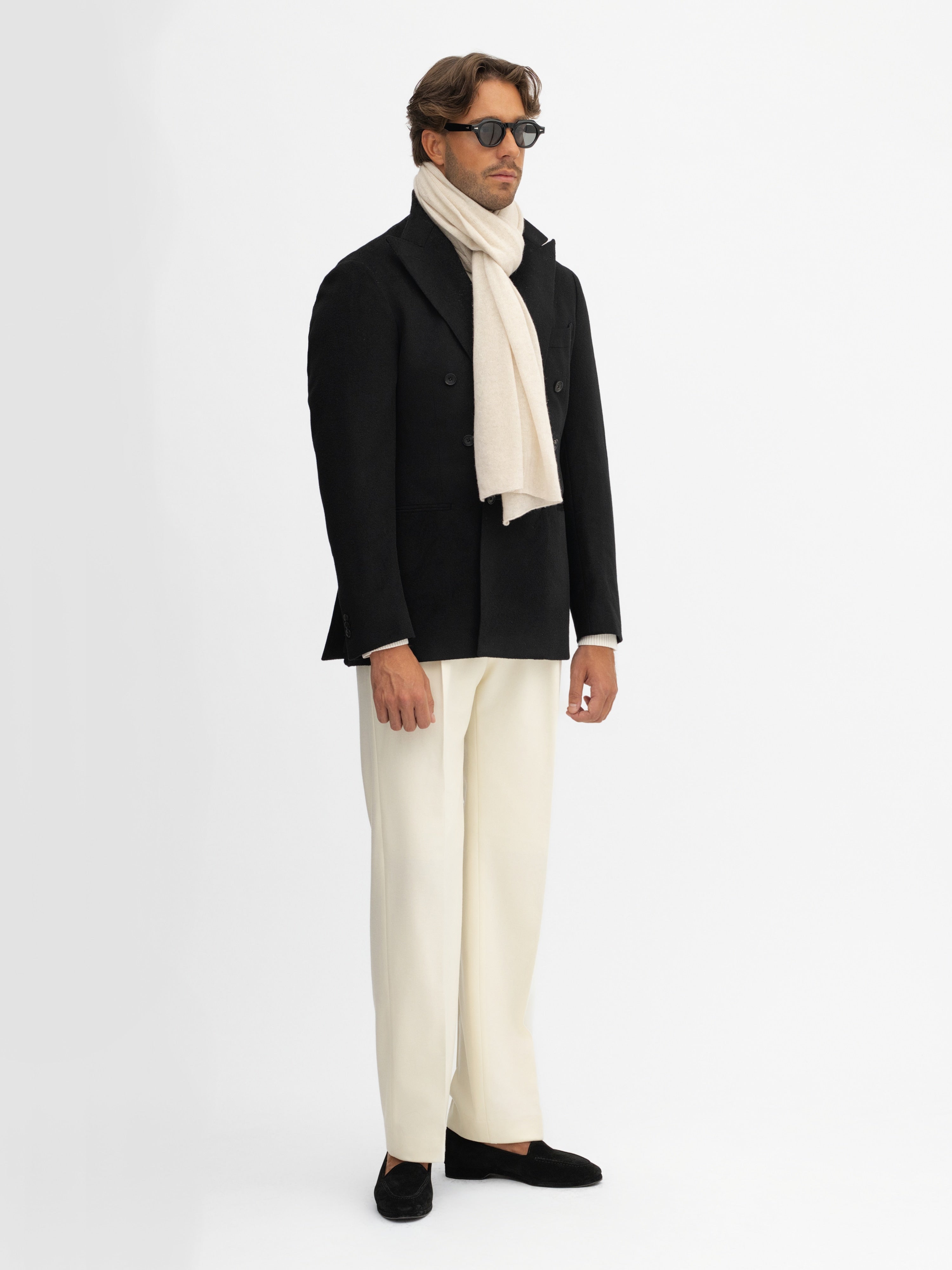 Cream Cashmere Scarf - Grand Le Mar