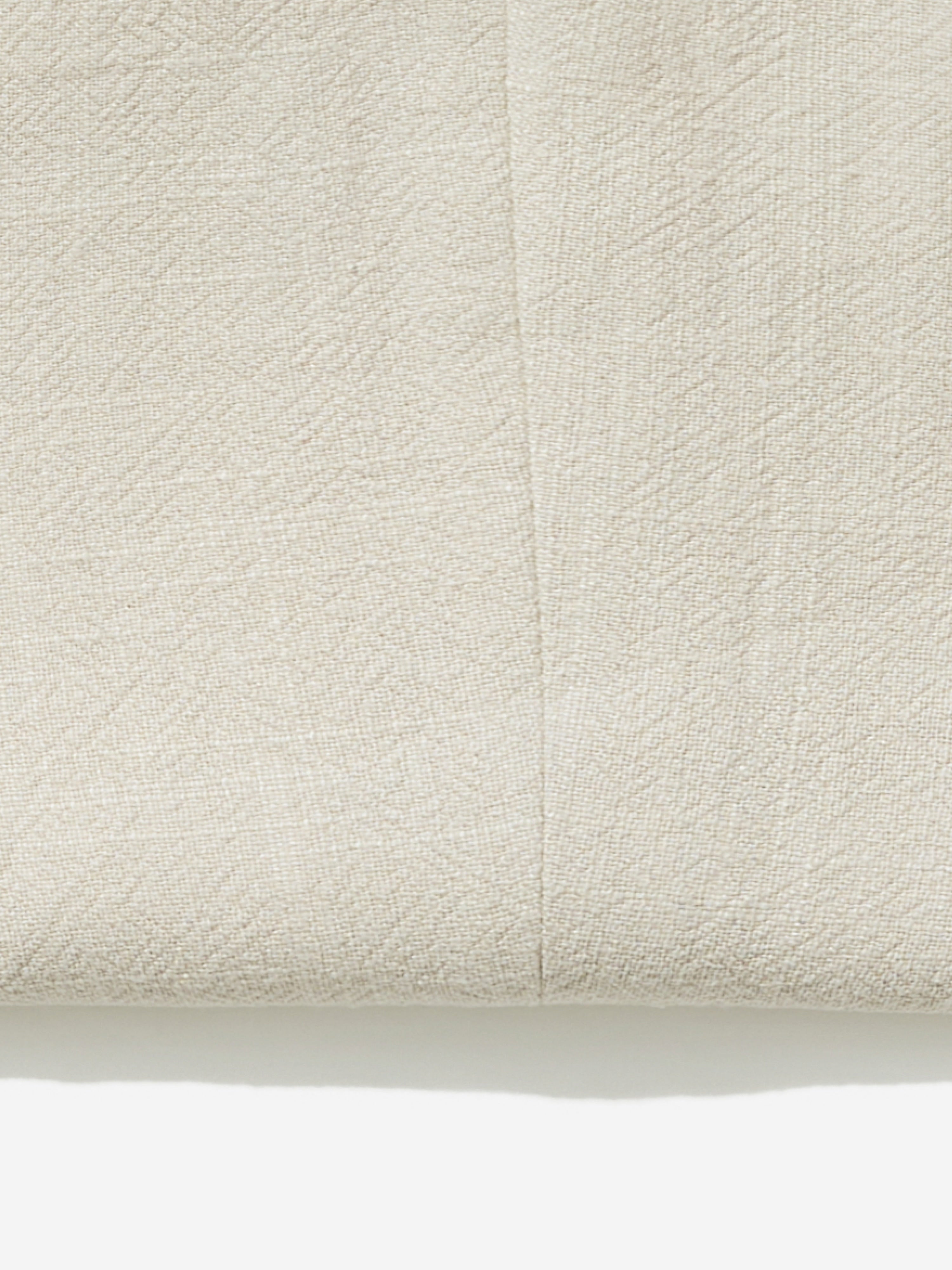 Cream Stonewashed Linen Trousers (Wide Fit) - Grand Le Mar