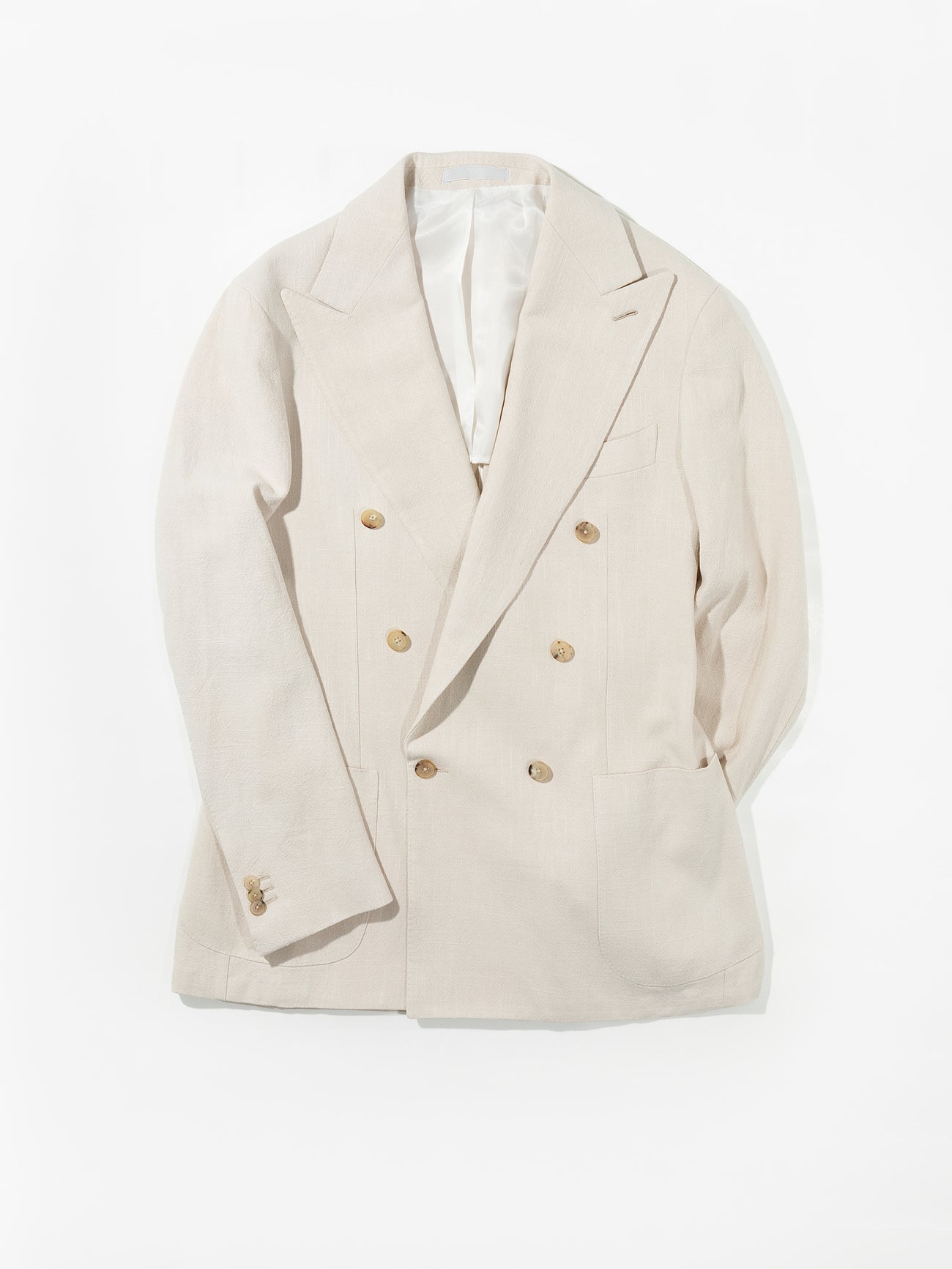 Cream Stonewashed Linen Jacket - Grand Le Mar
