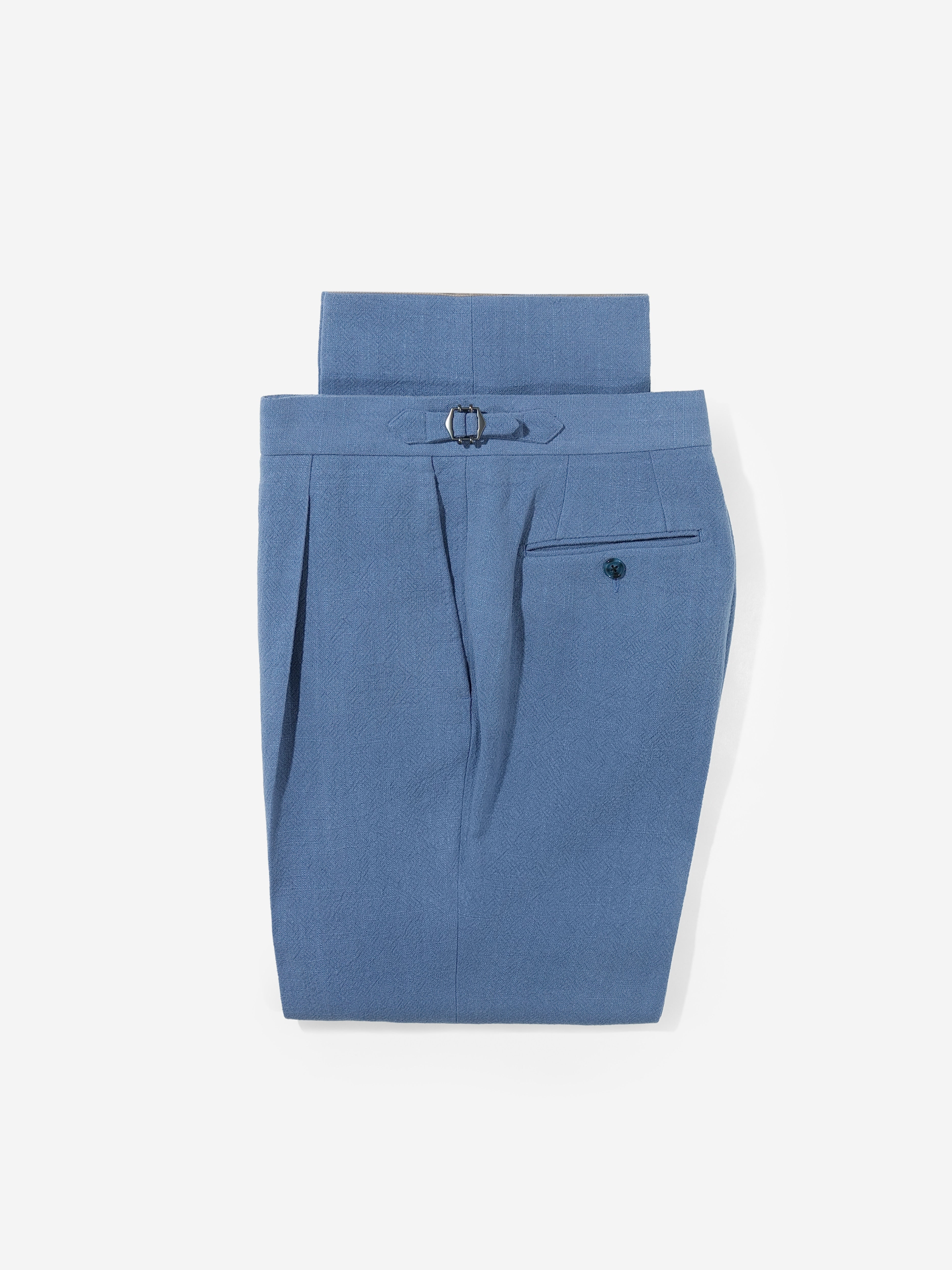Denim Stonewashed Linen Trousers (Wide Fit) - Grand Le Mar