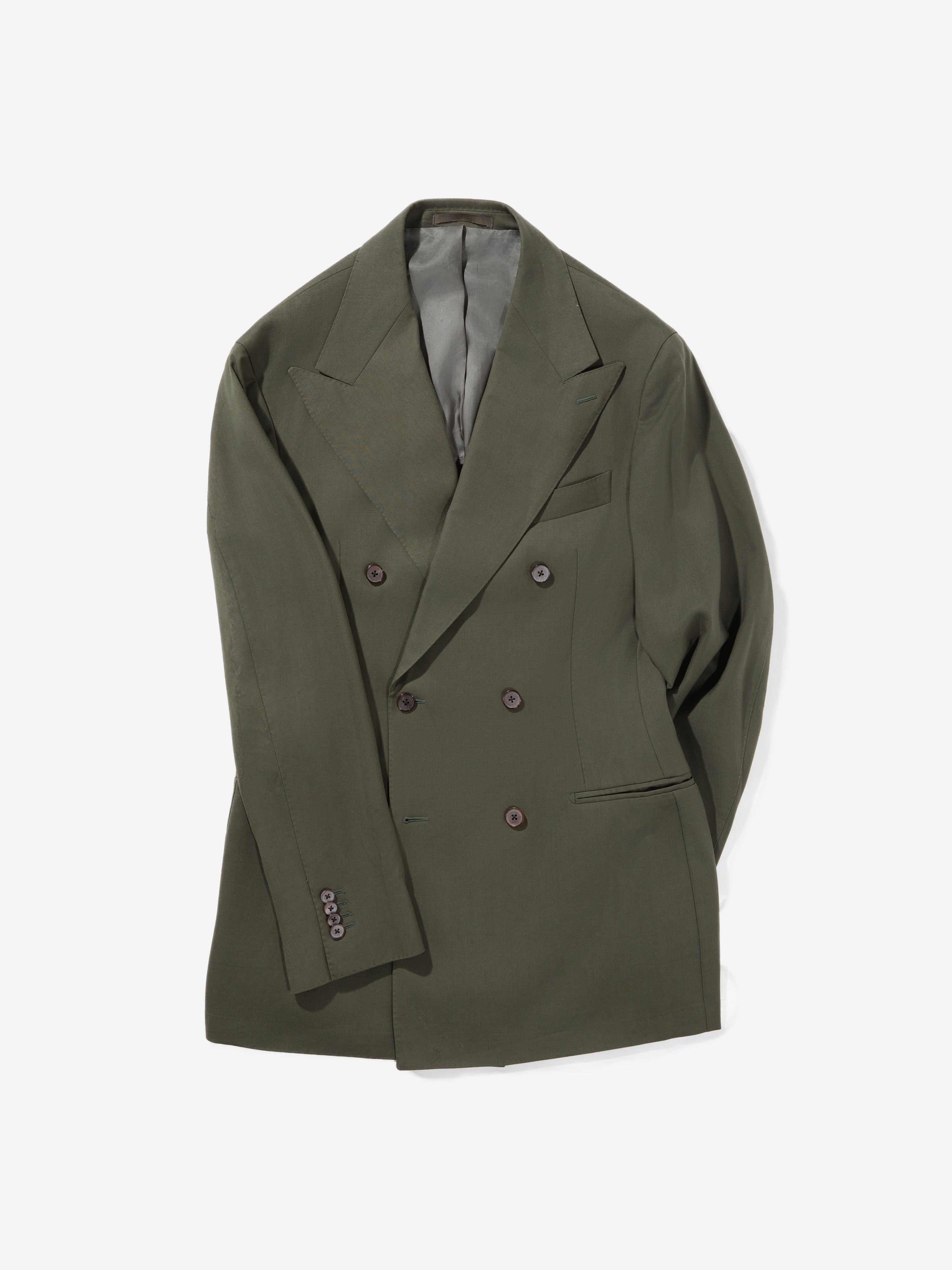 Khaki Green Wool Suit - Grand Le Mar