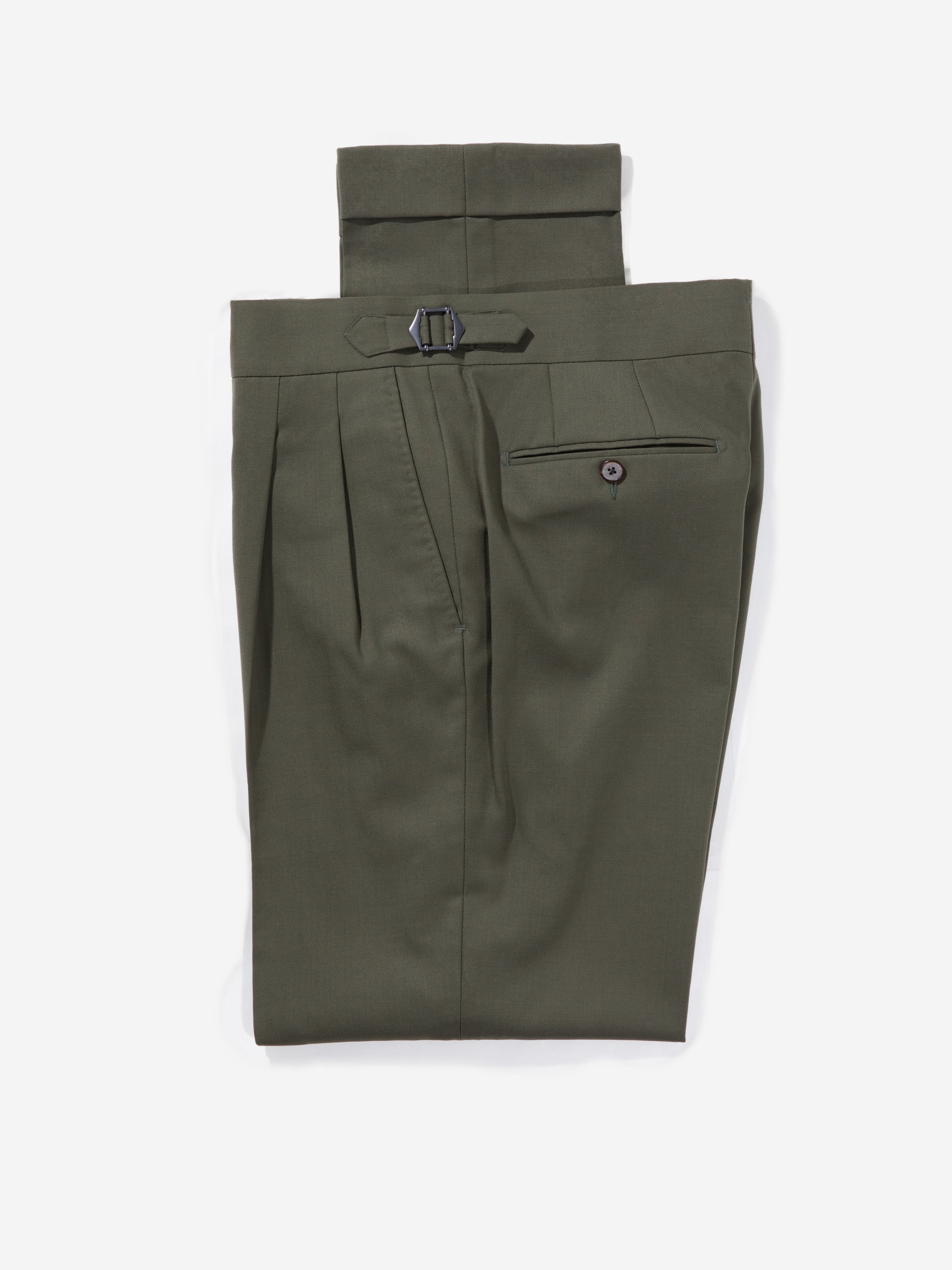 Khaki Green Wool Suit - Grand Le Mar