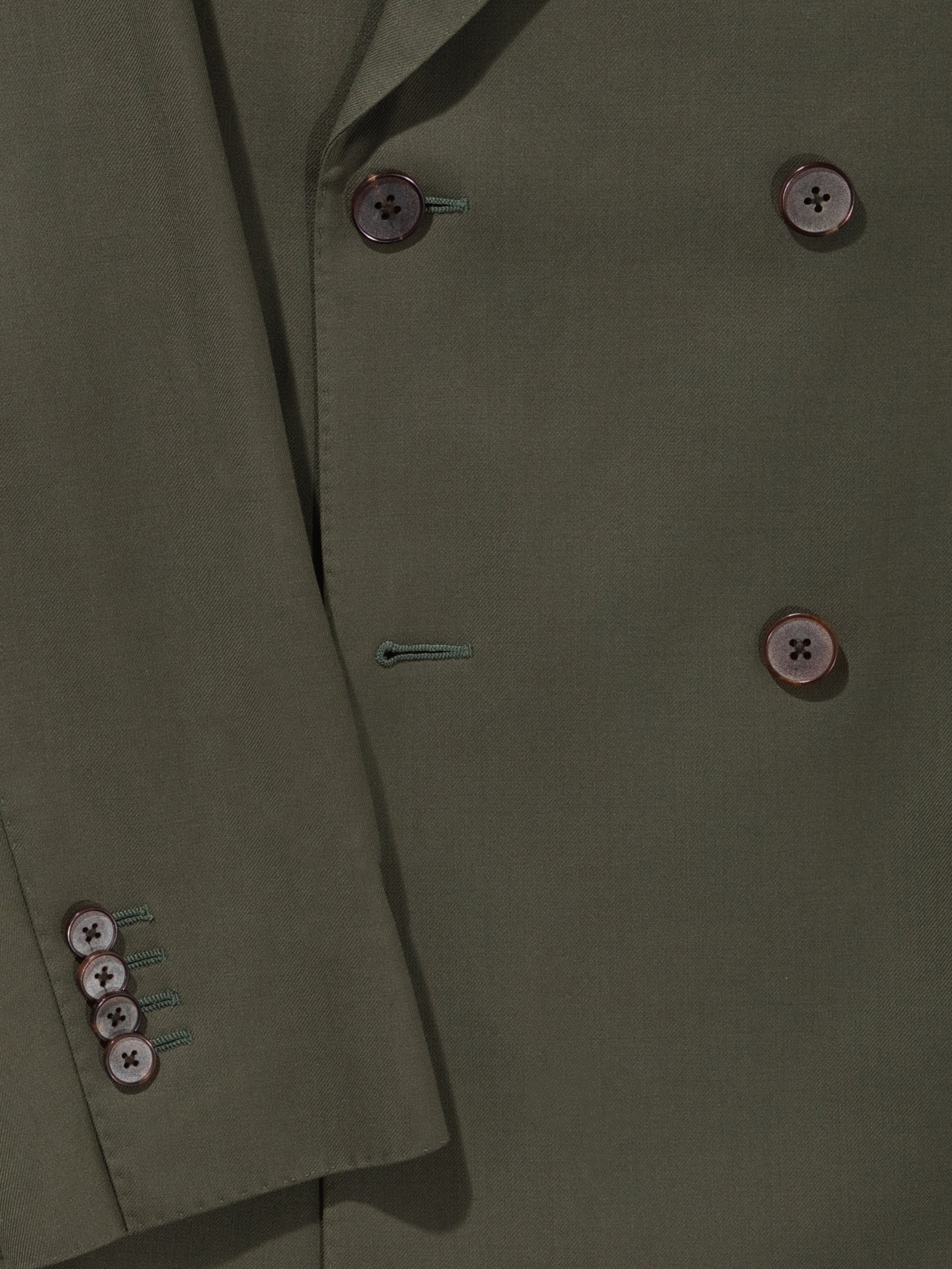 Khaki Green Wool Suit - Grand Le Mar