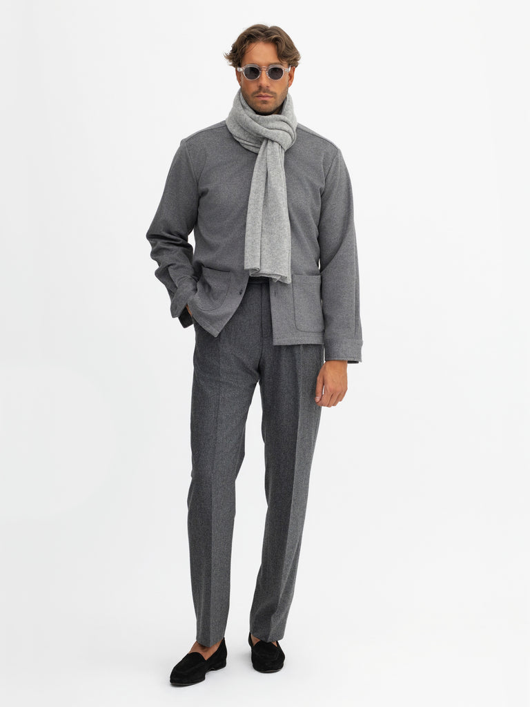 Flannel Cashmere Scarf - Medium Gray