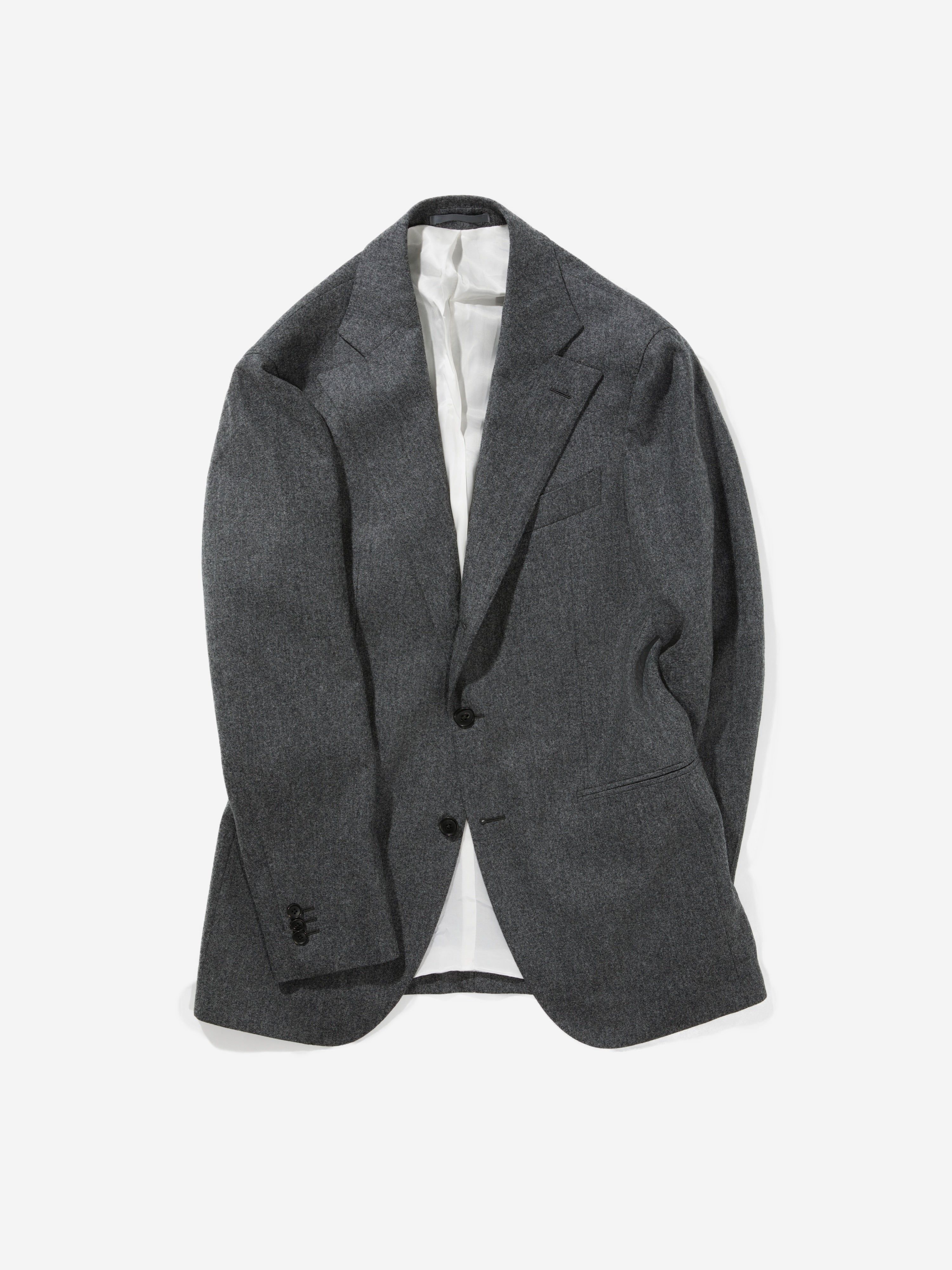 Mid Grey Flannel Wool Jacket (SB) - Grand Le Mar