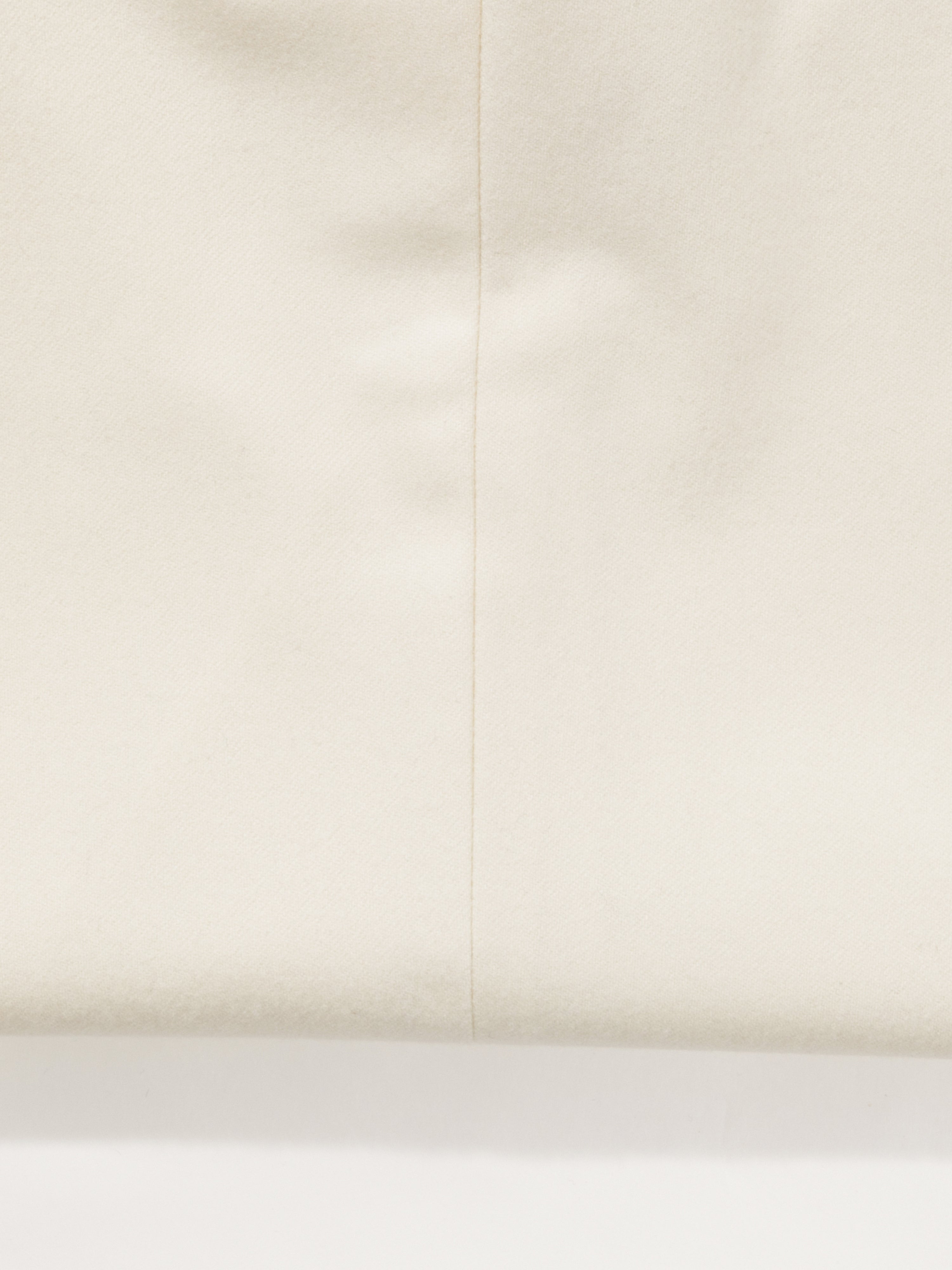 Ivory Flannel Wool Trousers (Wide Fit) - Grand Le Mar