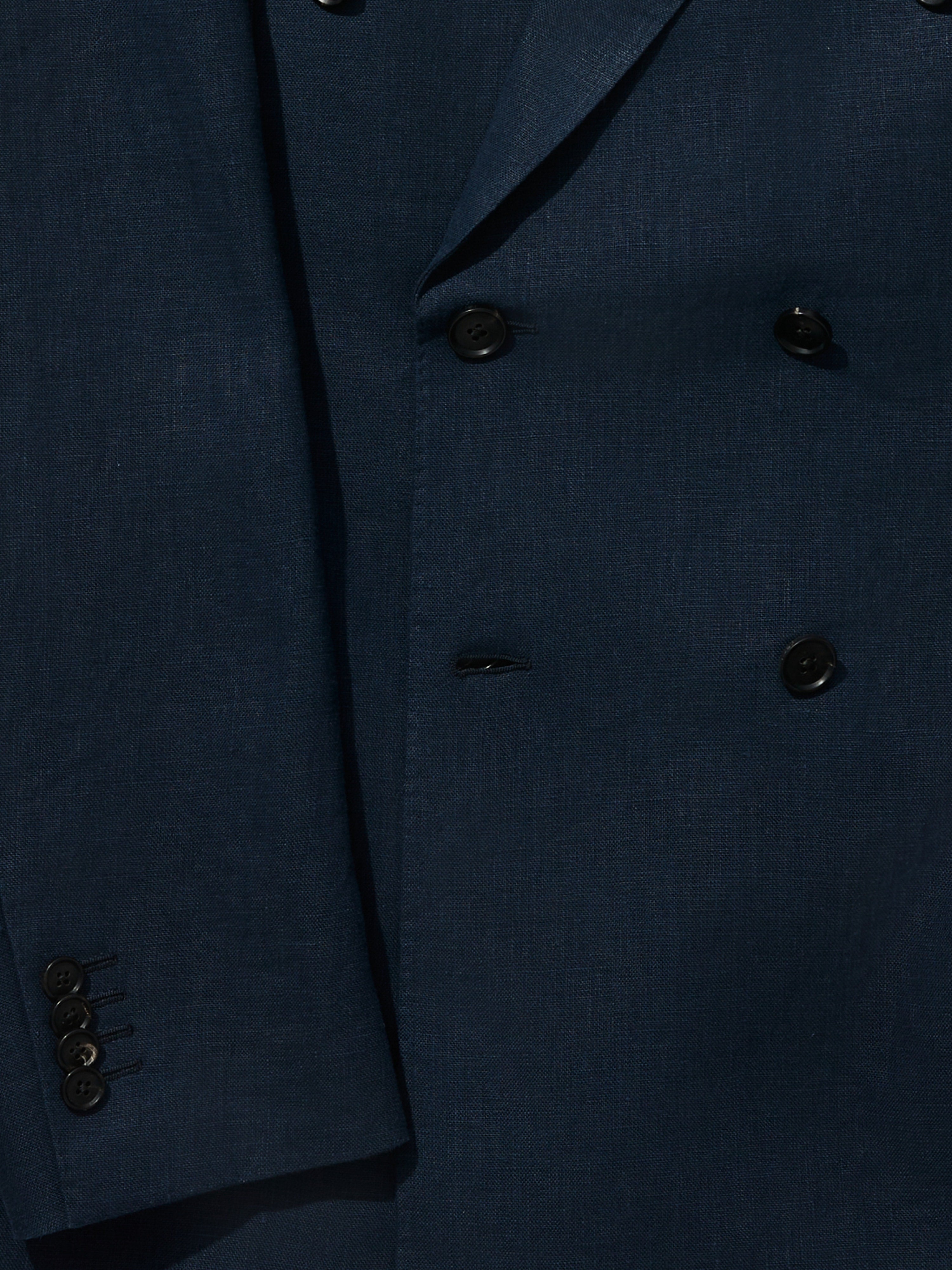 Navy Linen Jacket (DB) - Grand Le Mar