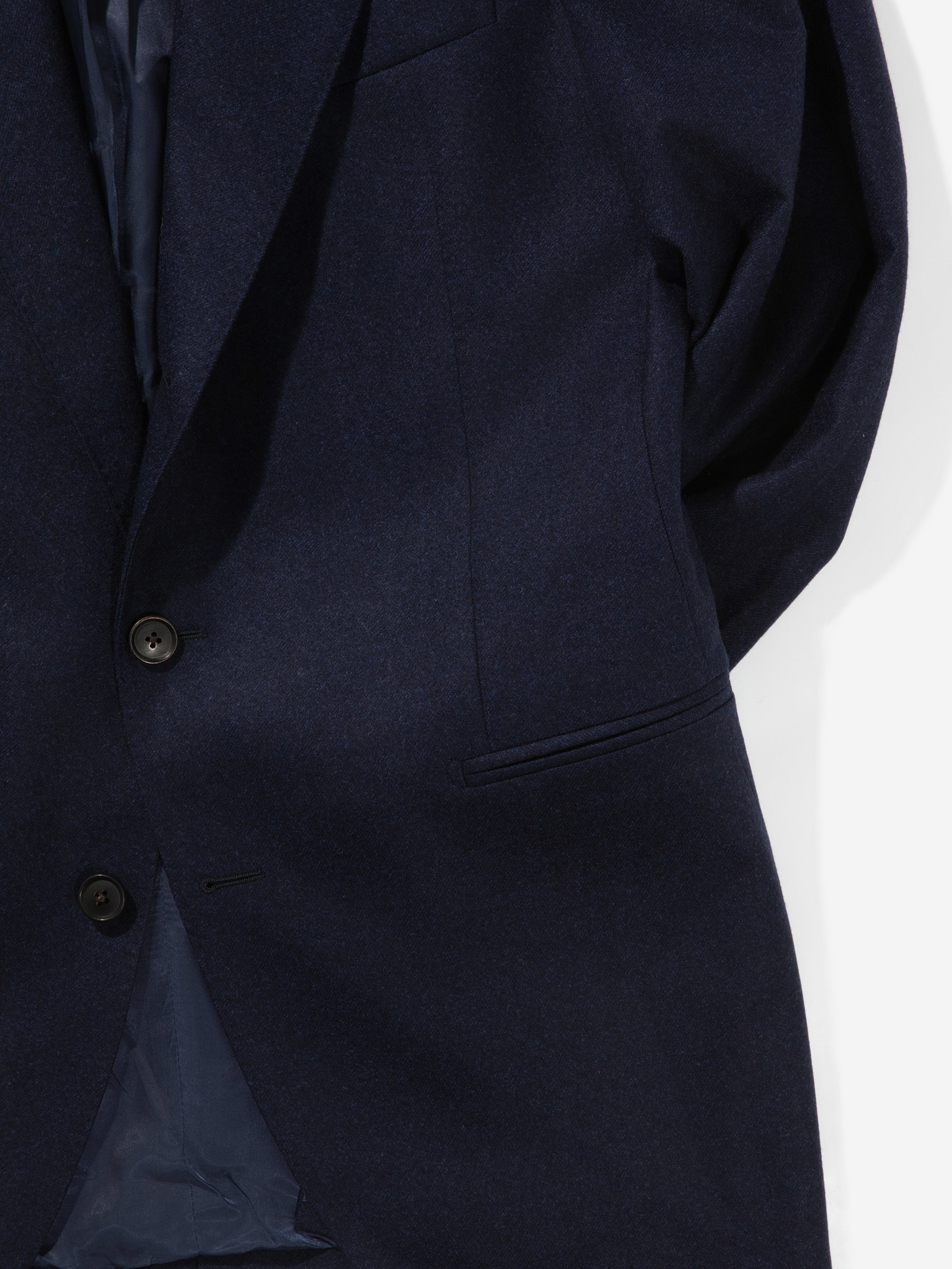 Navy Flannel Wool Jacket (SB) - Grand Le Mar