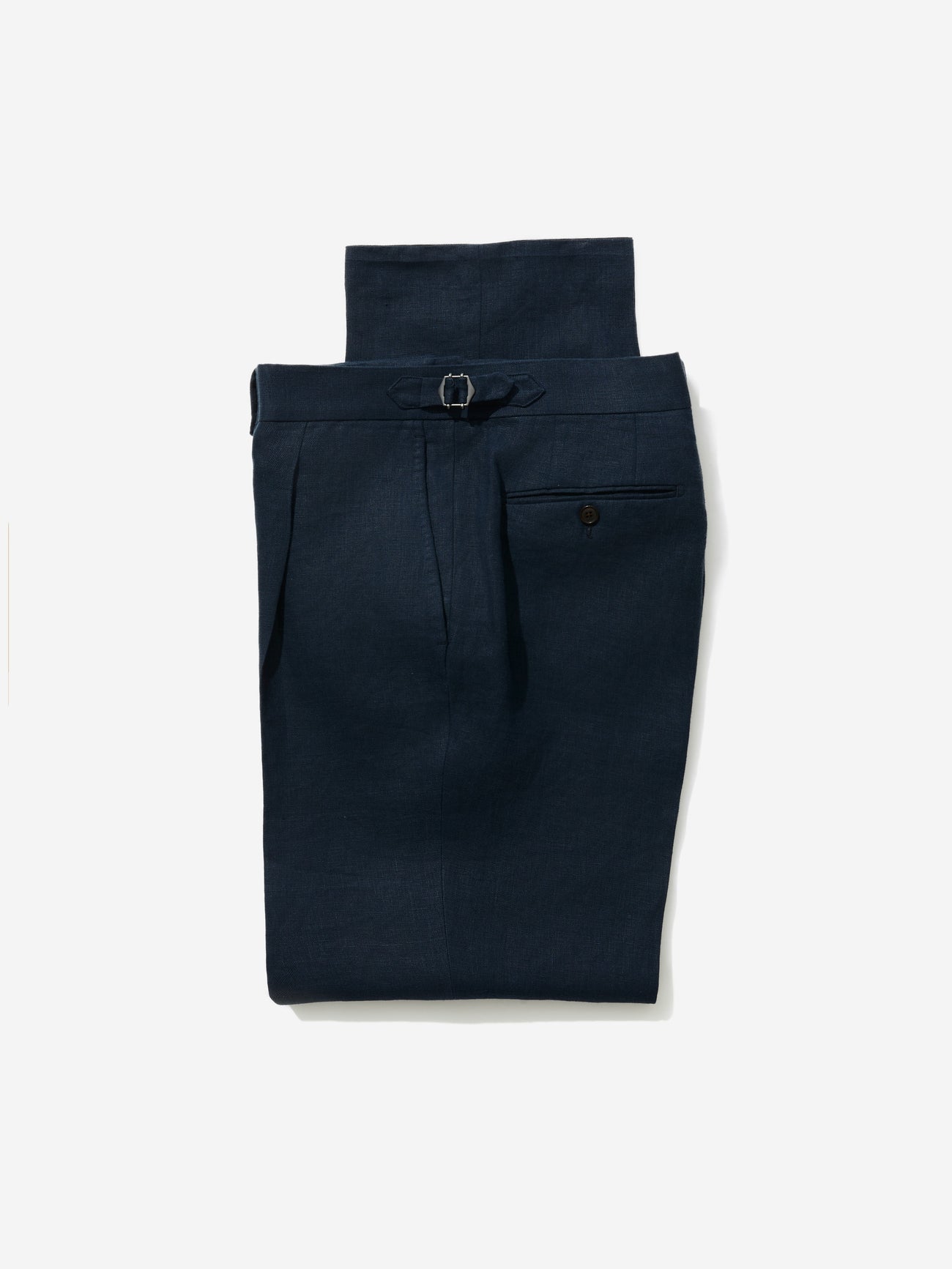 Navy Linen Trousers (Straight Fit) SS24 - Grand Le Mar