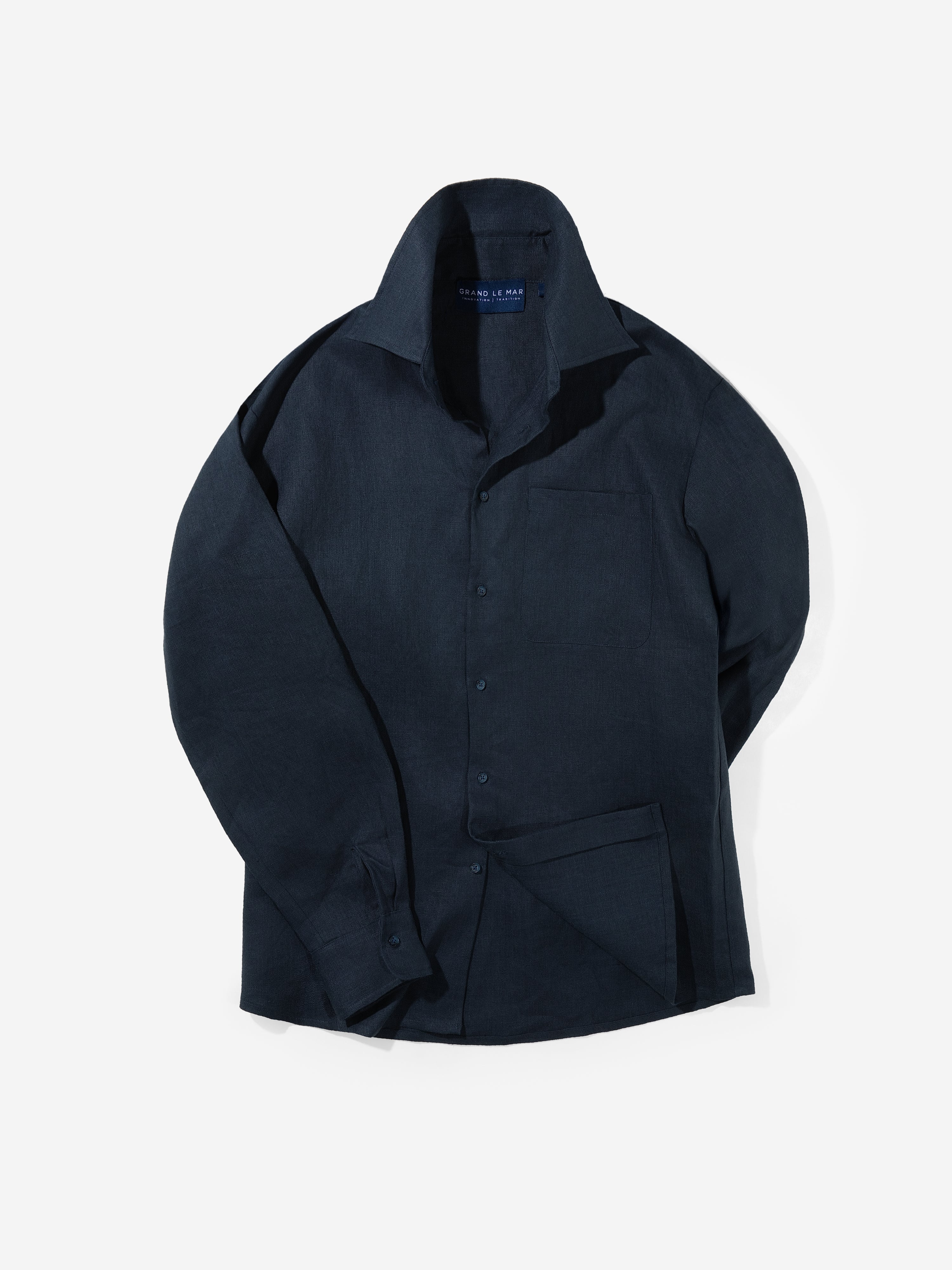 Navy Linen Shirt - Grand Le Mar
