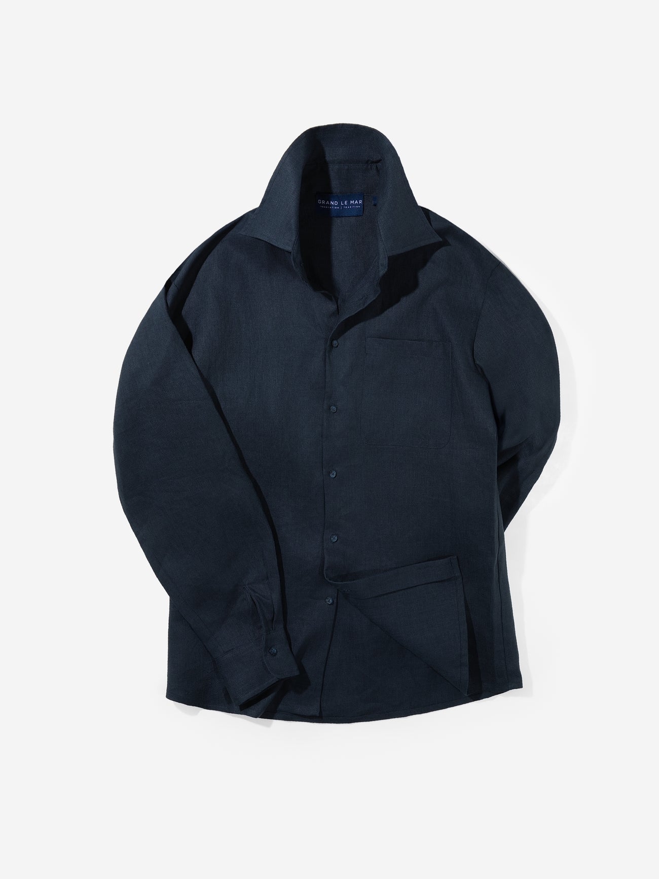 Navy Linen Shirt - Grand Le Mar