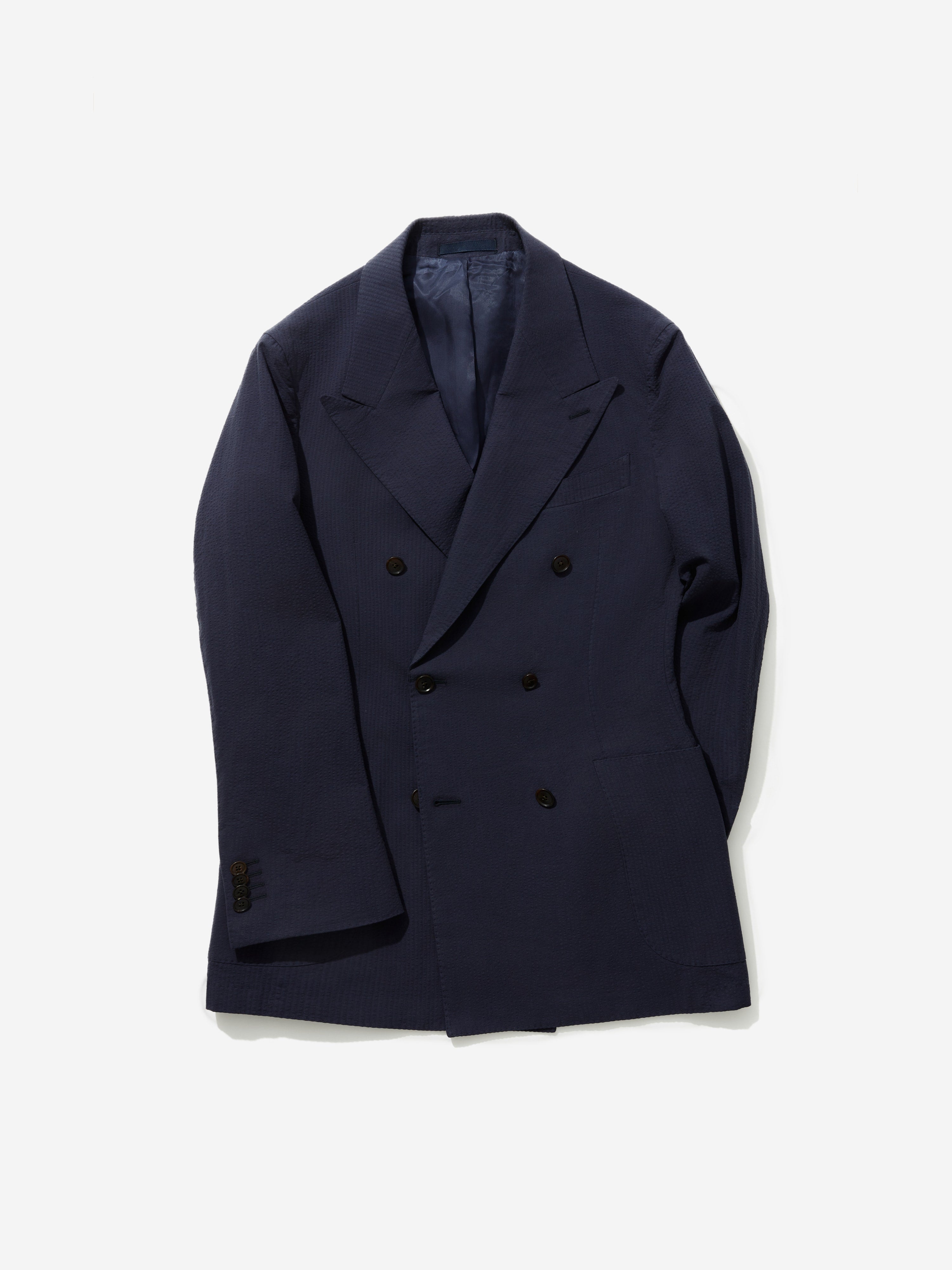 Navy Blue Seersucker Jacket - Grand Le Mar