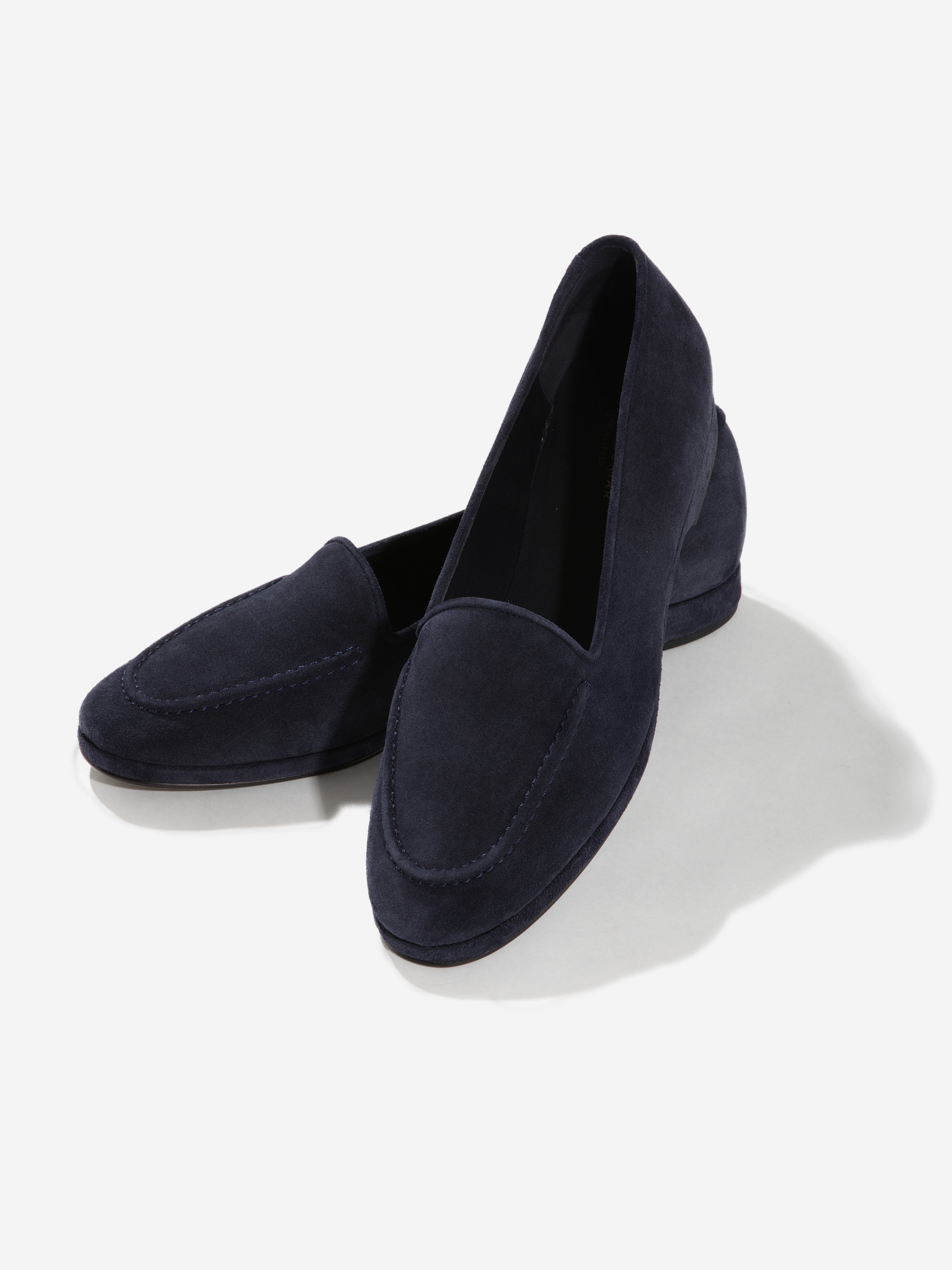 Navy Suede Belgian Loafers - Grand Le Mar