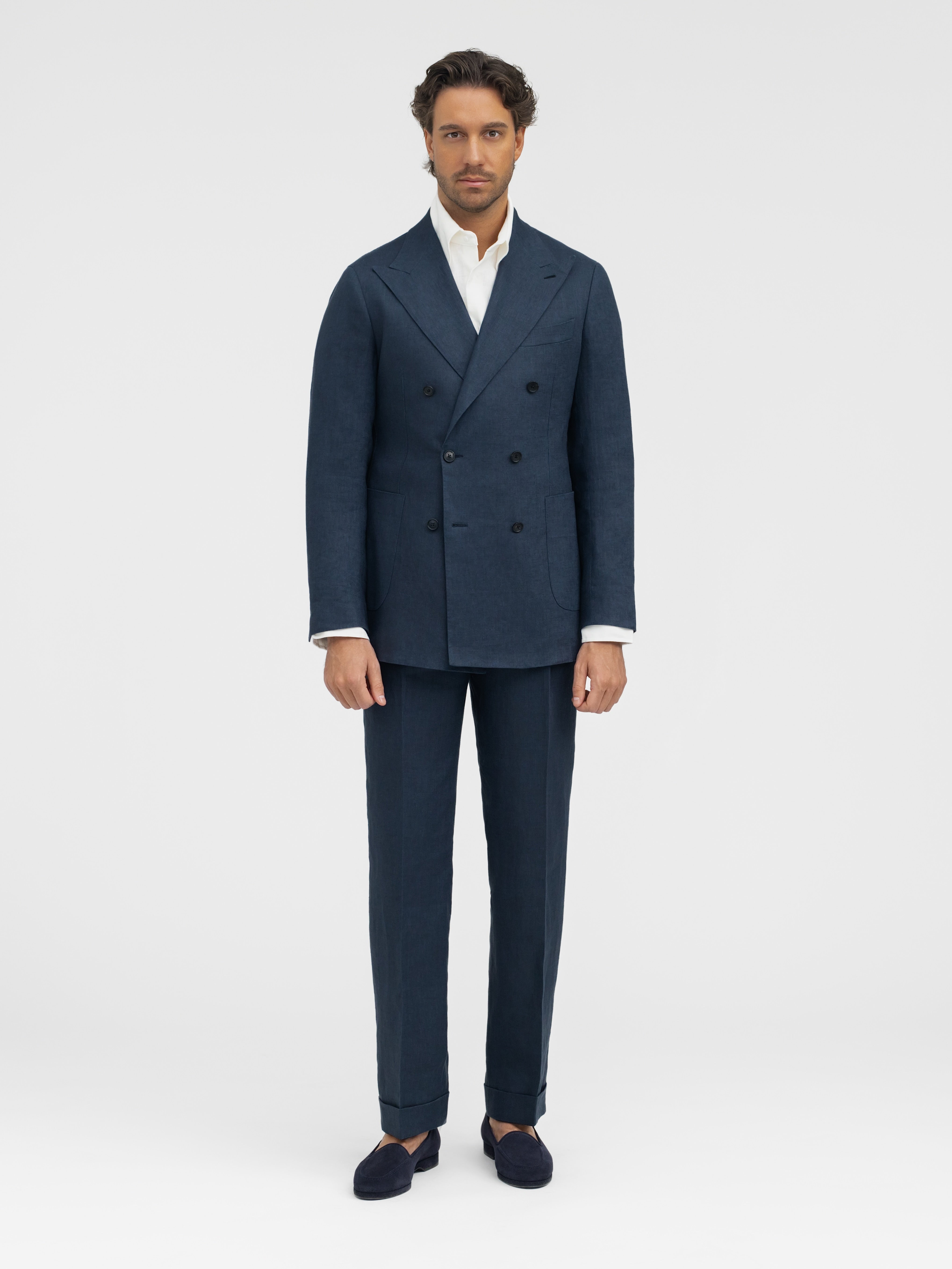 Navy Linen Suit (DB) - Grand Le Mar