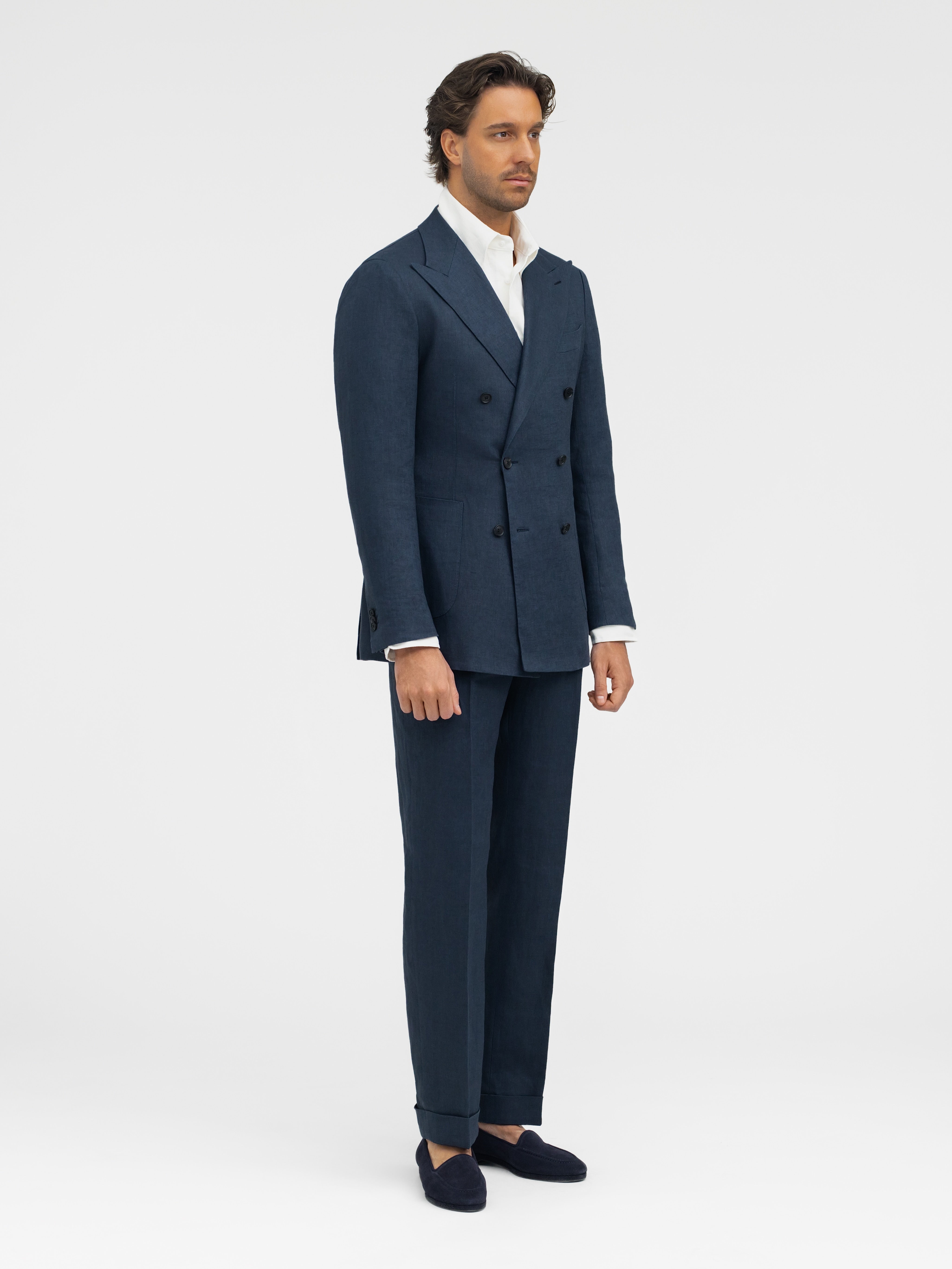 Navy Linen Suit (DB) - Grand Le Mar