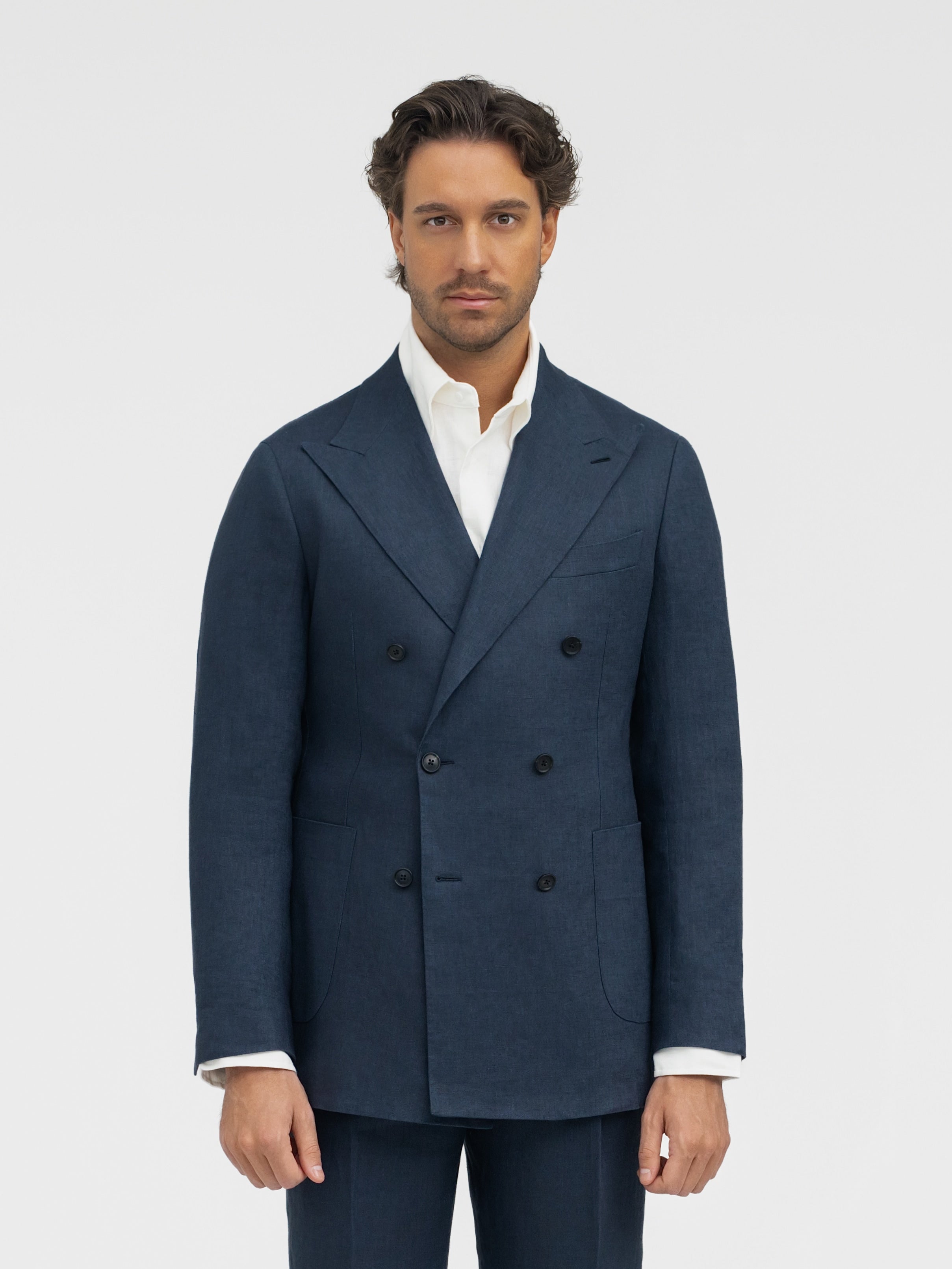 Navy Linen Suit (DB) - Grand Le Mar