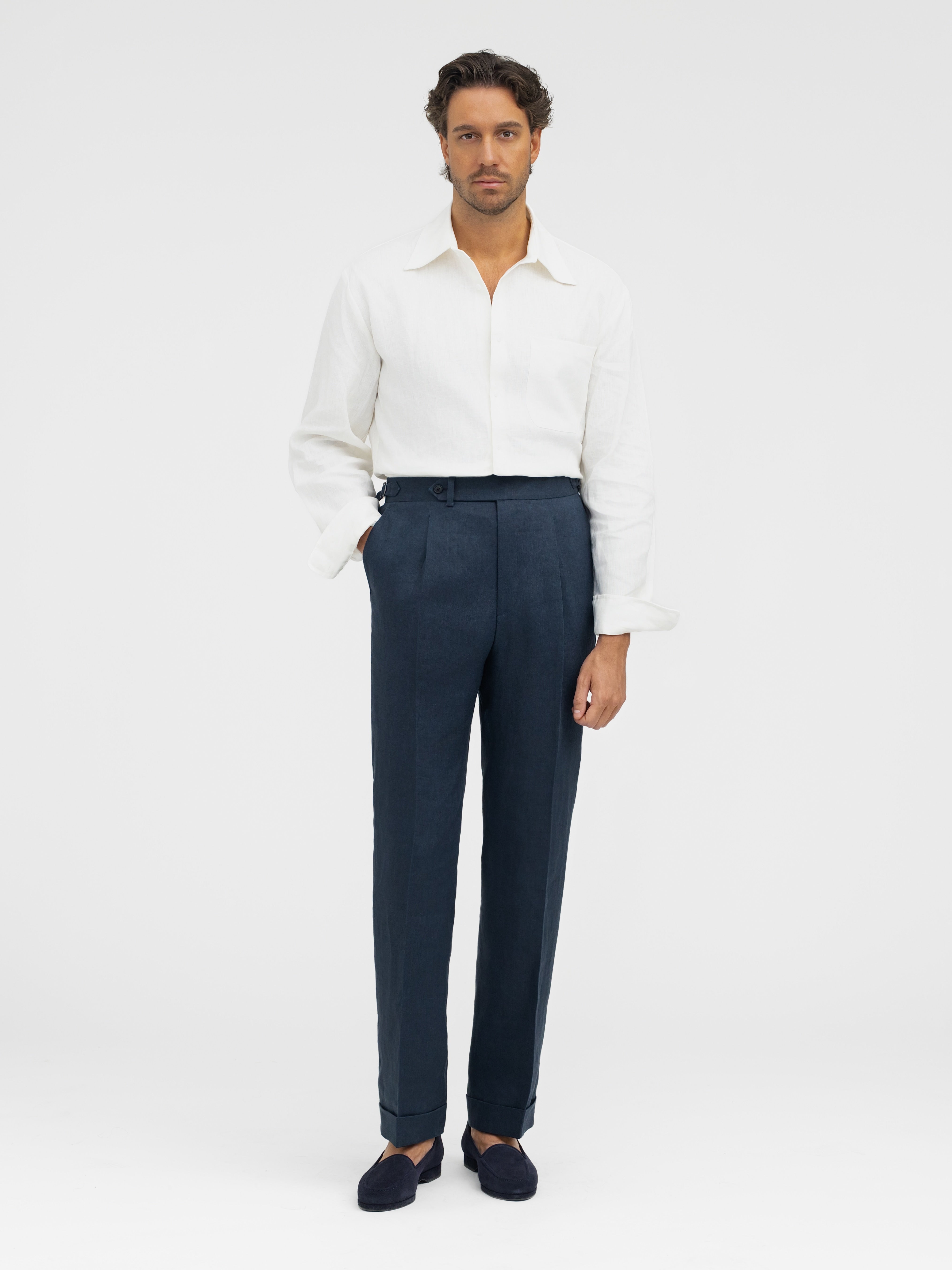 Navy Linen Suit (DB) - Grand Le Mar