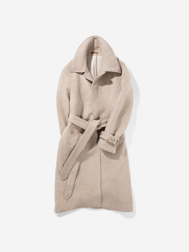 Oatmeal Wool Raglan Coat - Grand Le Mar