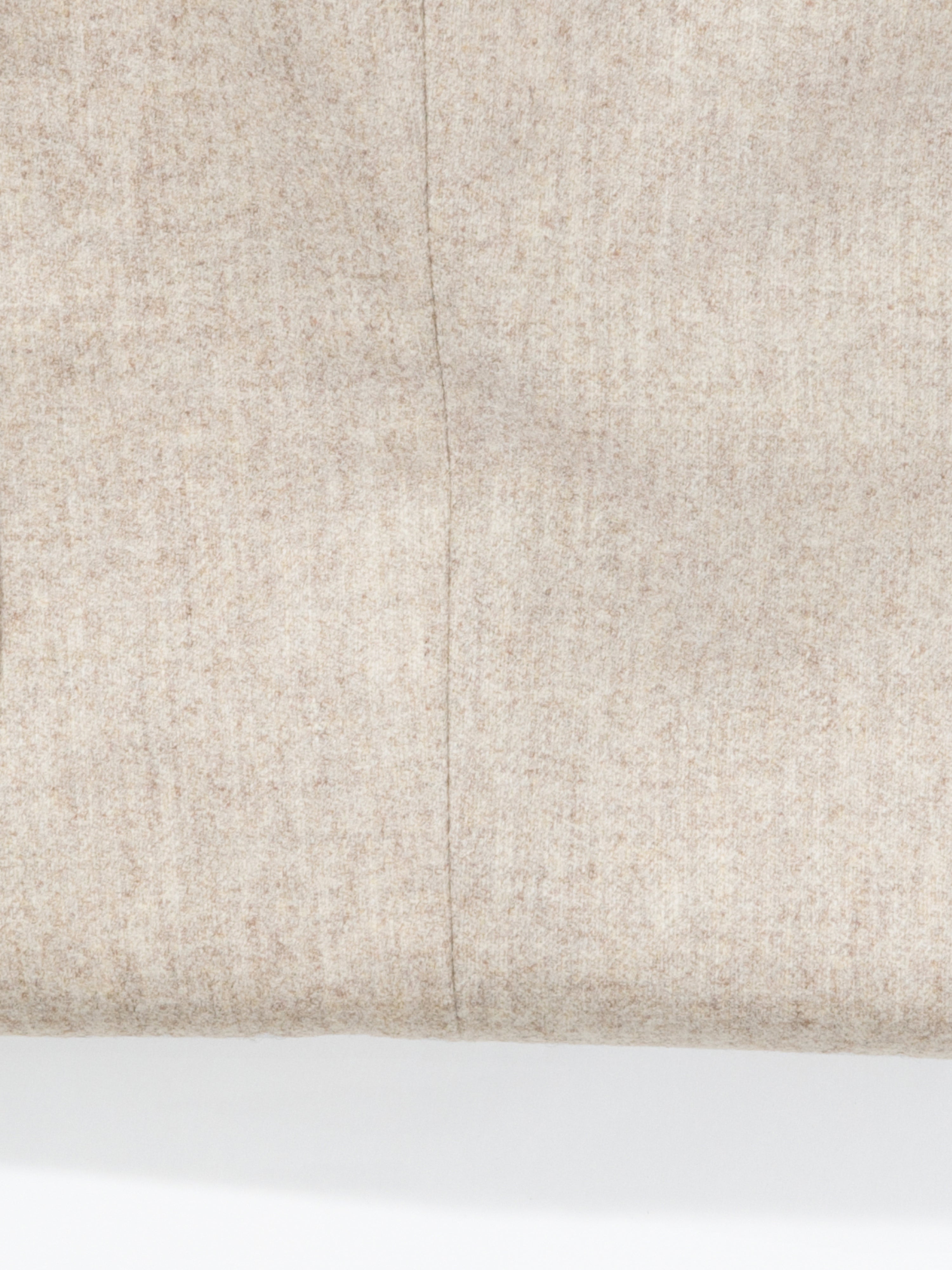 Oatmeal Flannel Wool Drawstring Trousers (Straight Fit) - Grand Le Mar