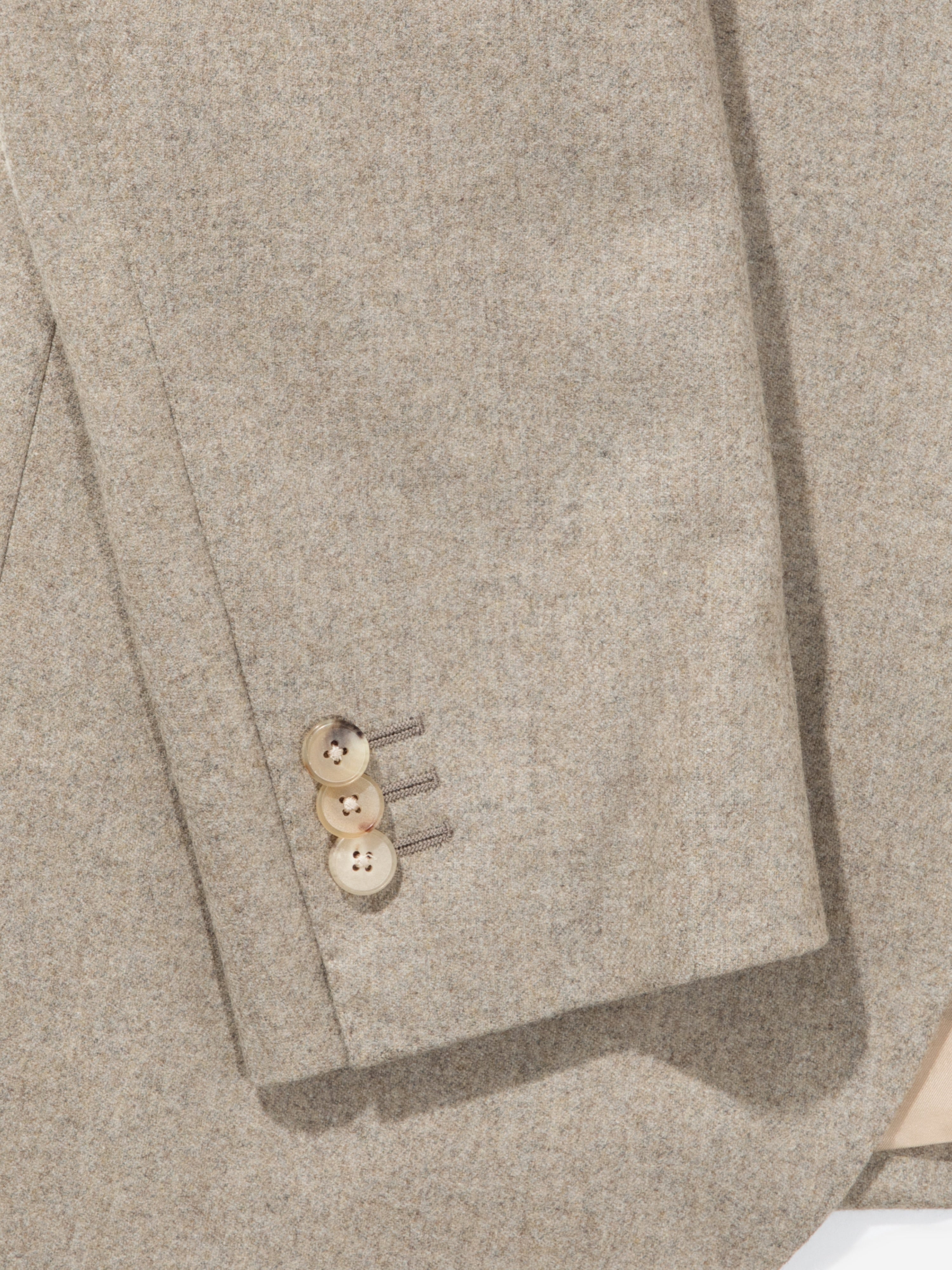 Taupe Flannel Wool Jacket - Grand Le Mar