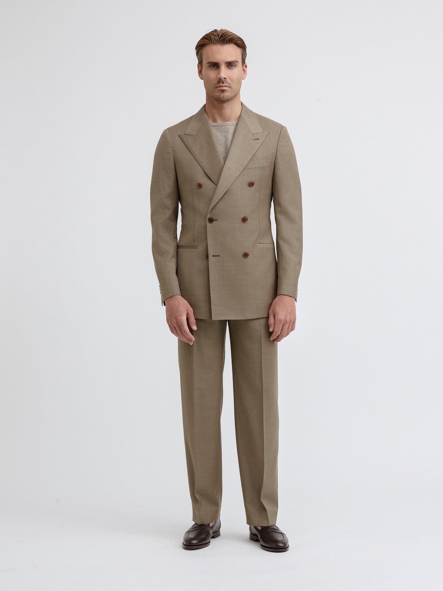 Taupe Wool Suit - Grand Le Mar