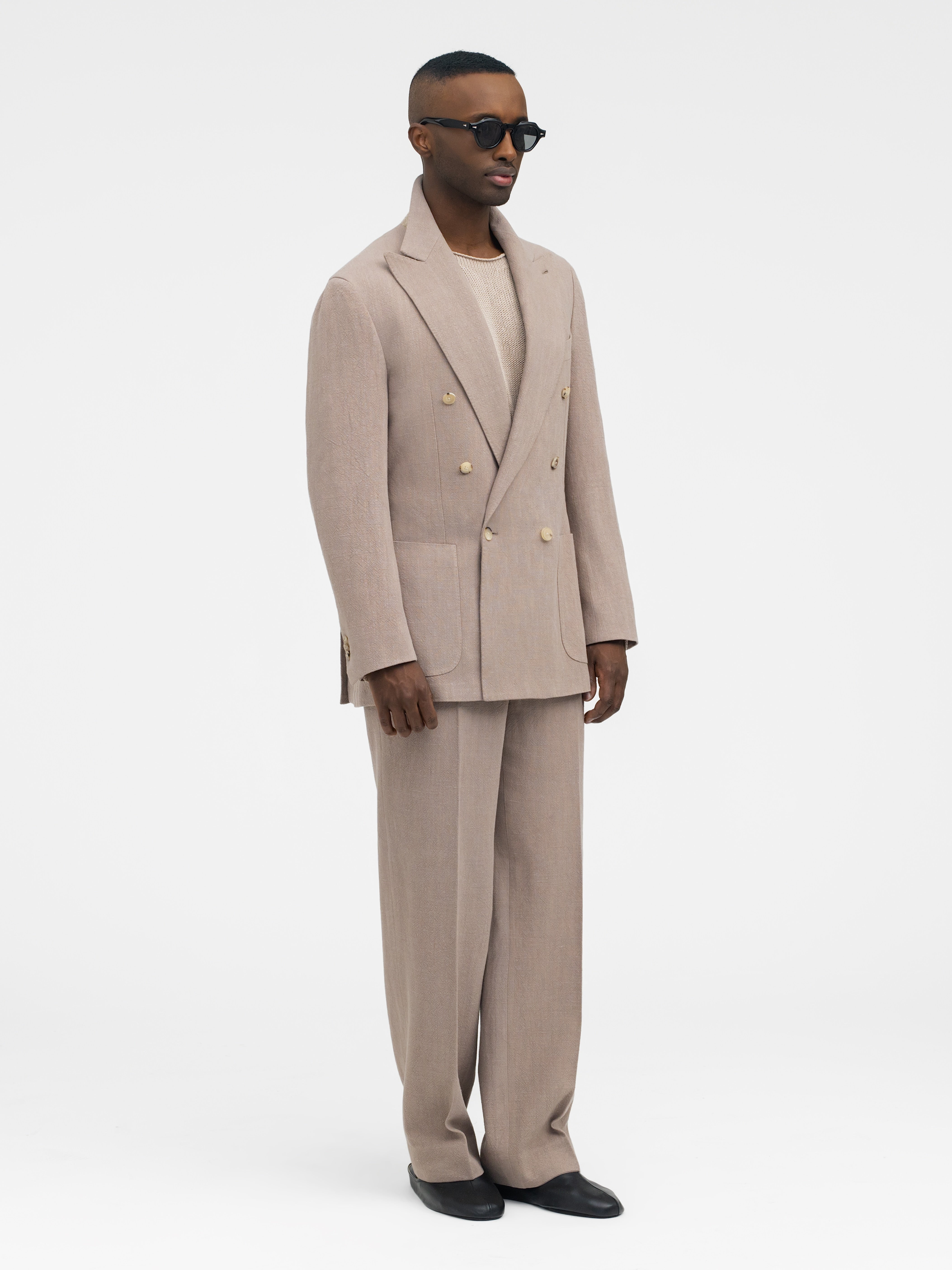 Stone Stonewashed Linen Jacket - Grand Le Mar