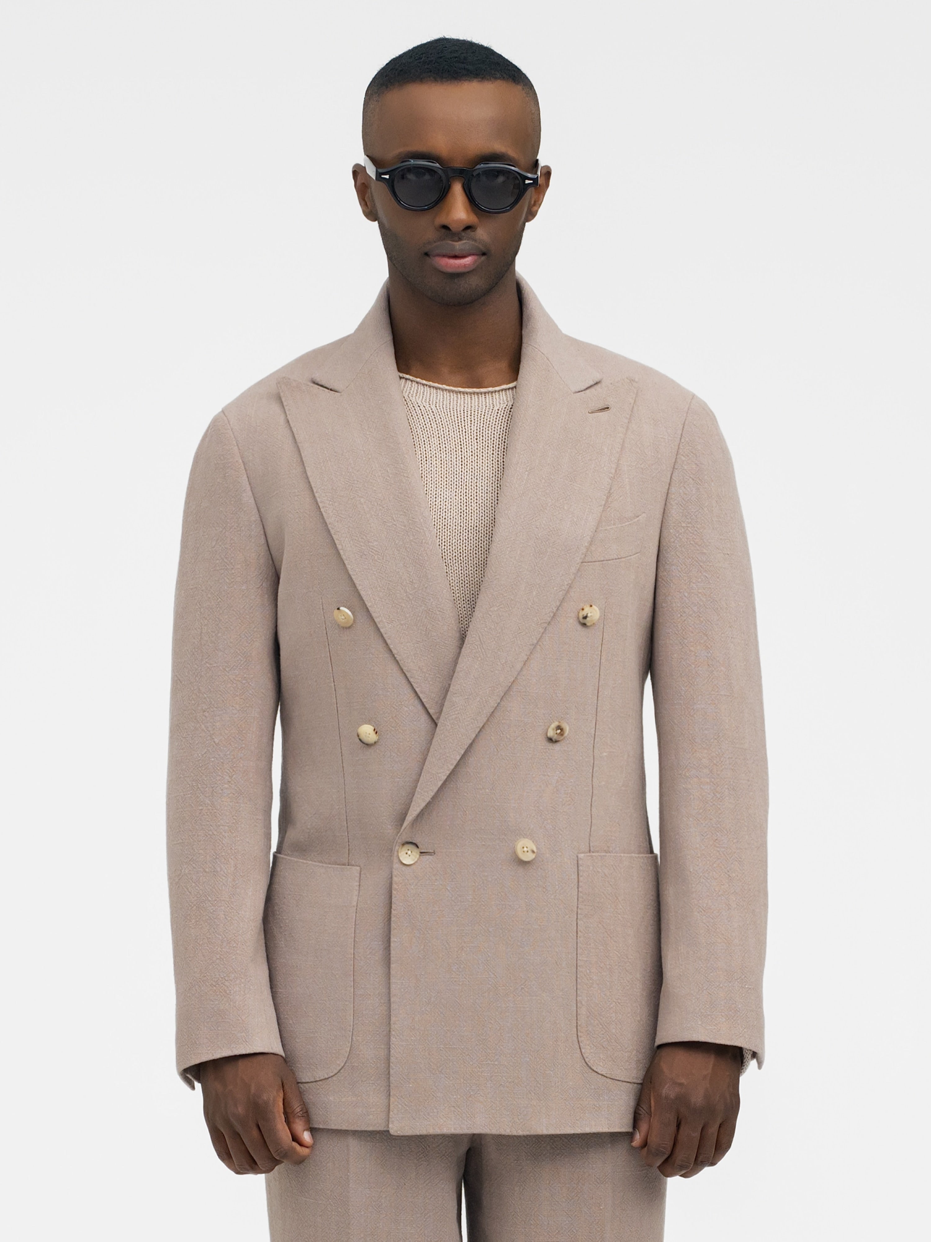 Stone Stonewashed Linen Suit - Grand Le Mar