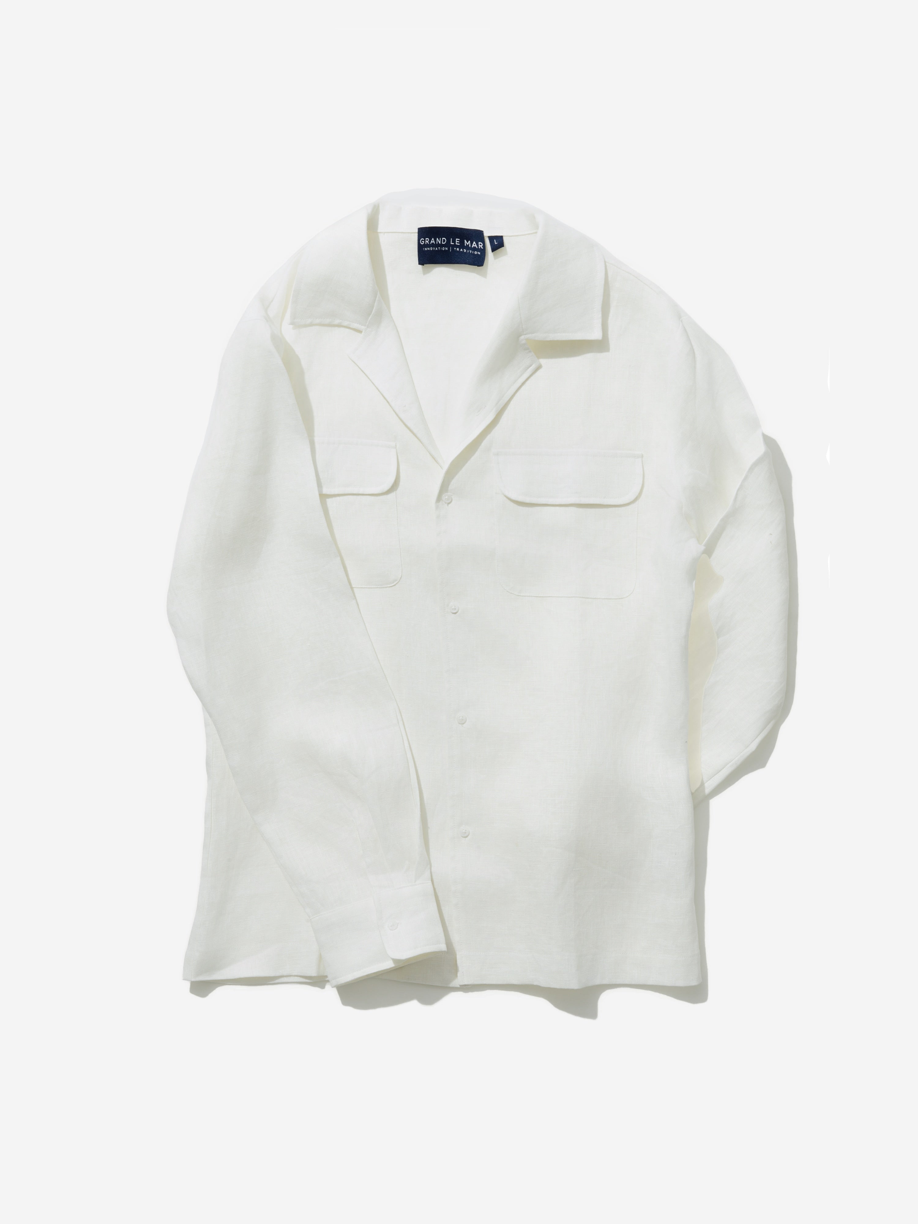 White Linen Camp Shirt - Grand Le Mar