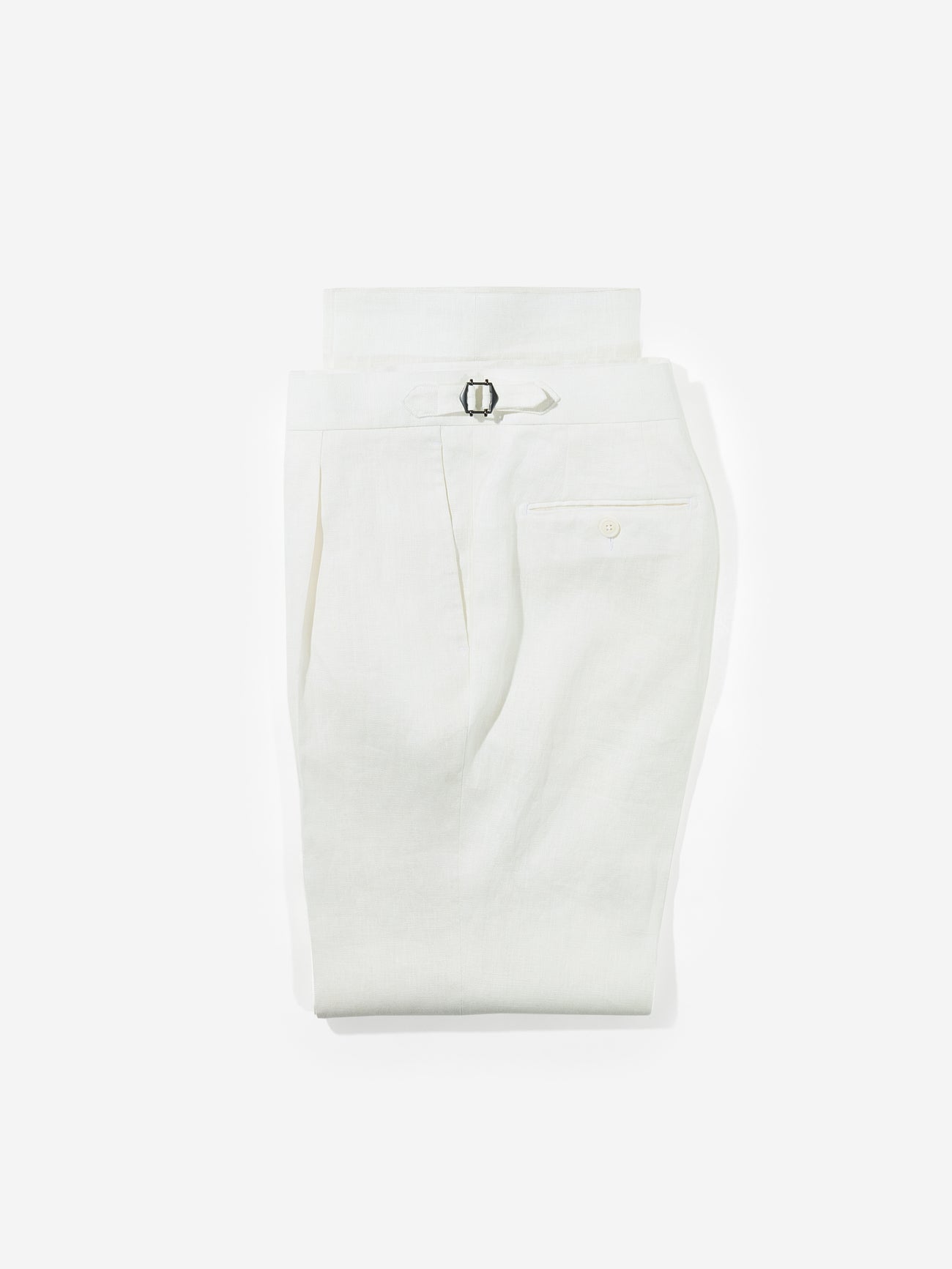 White Linen Trousers (Wide Fit) - Grand Le Mar