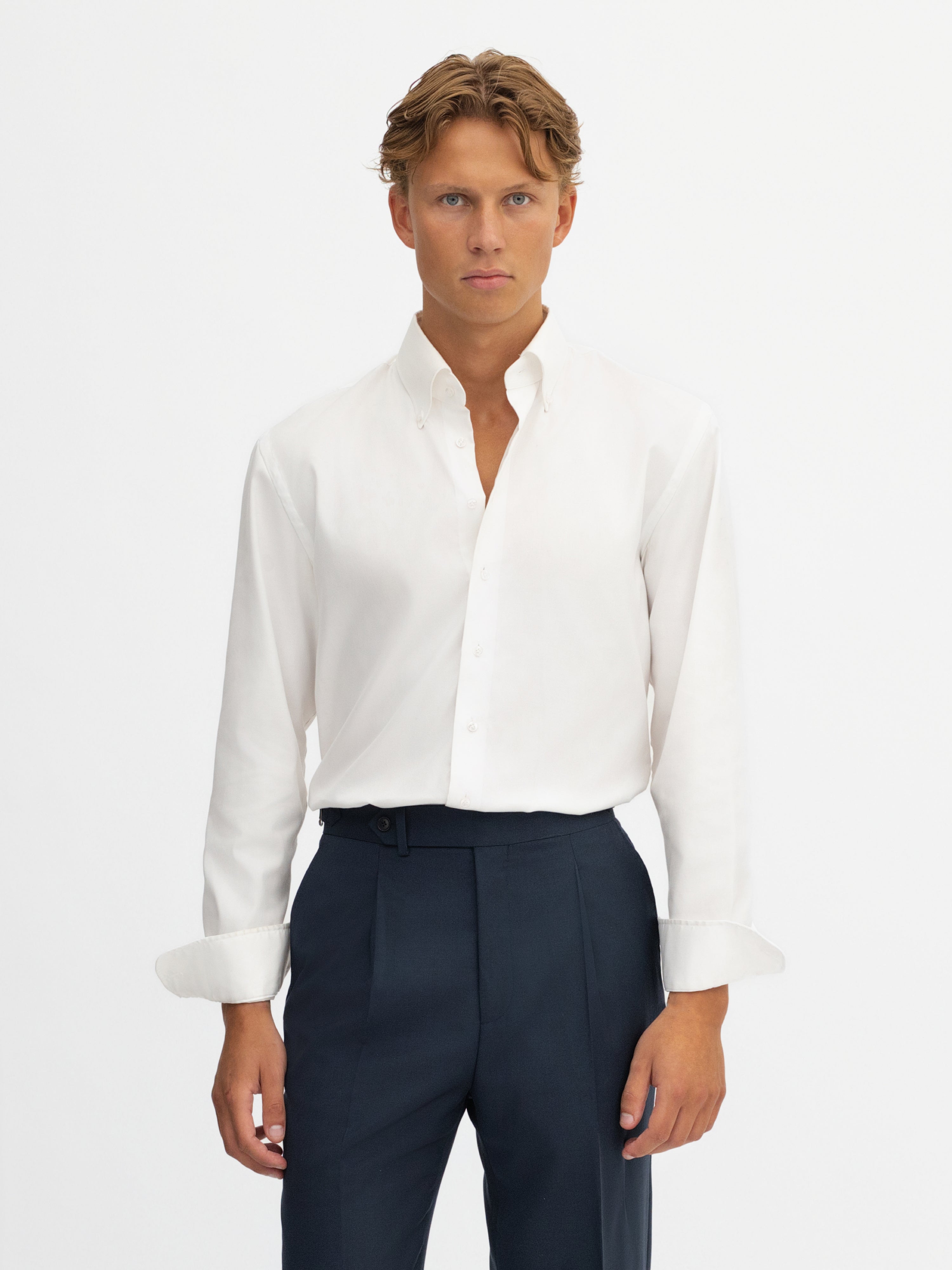 White Oxford Button-Down Shirt - Grand Le Mar