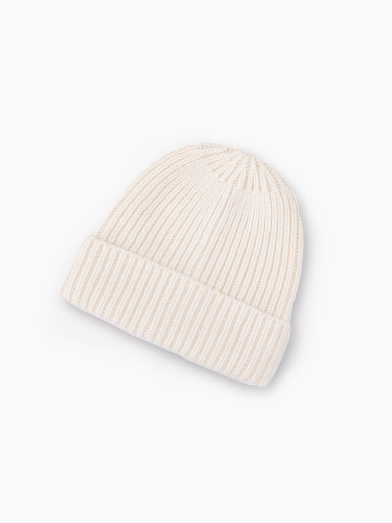 Cream Beige Cashmere Beanie. - Grand Le Mar