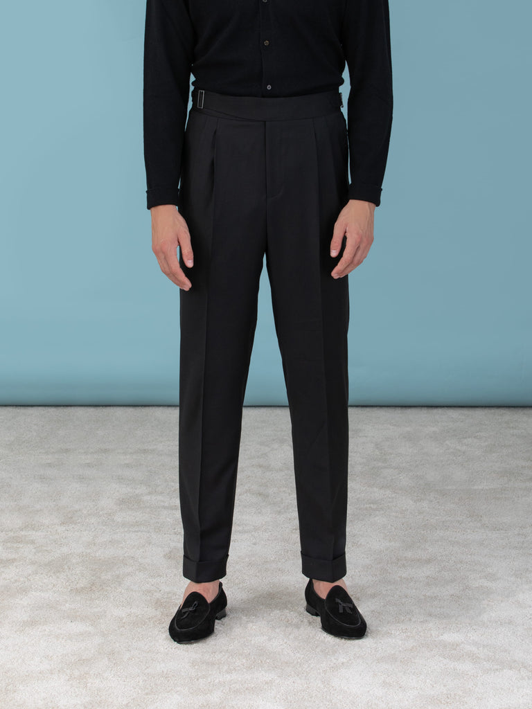 Black Wool Gurkha Trousers