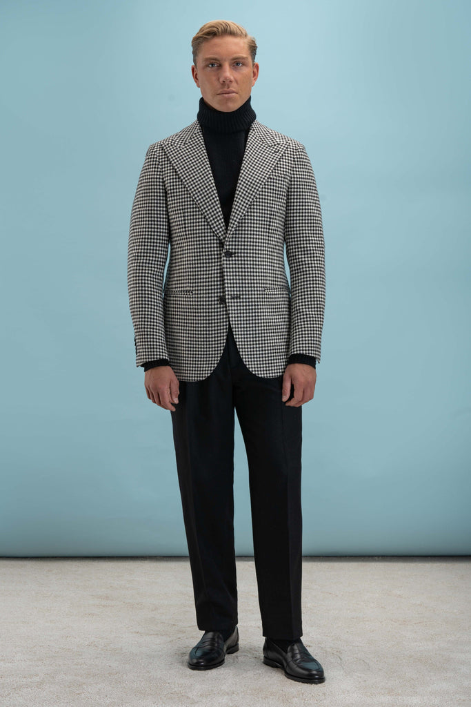 Black and white houndstooth blazer mens sale