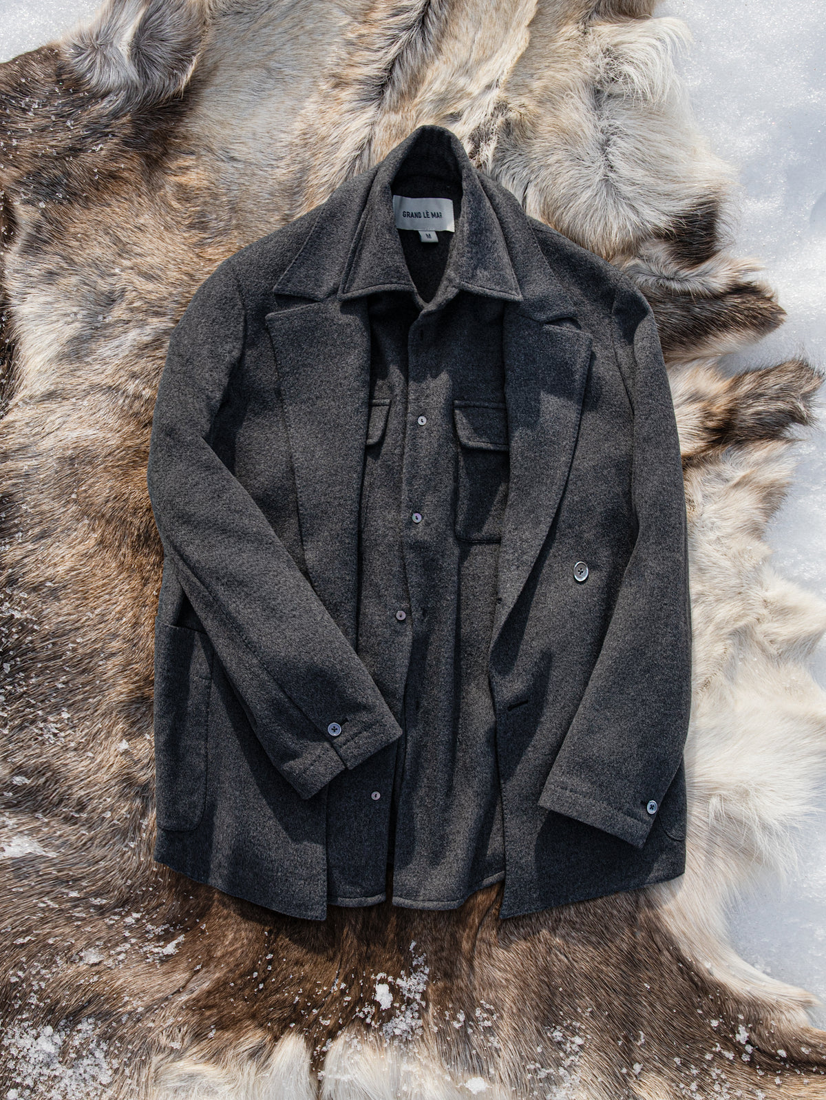 Heather Grey Wool Cashmere Silk Jacket (Casual Fit)