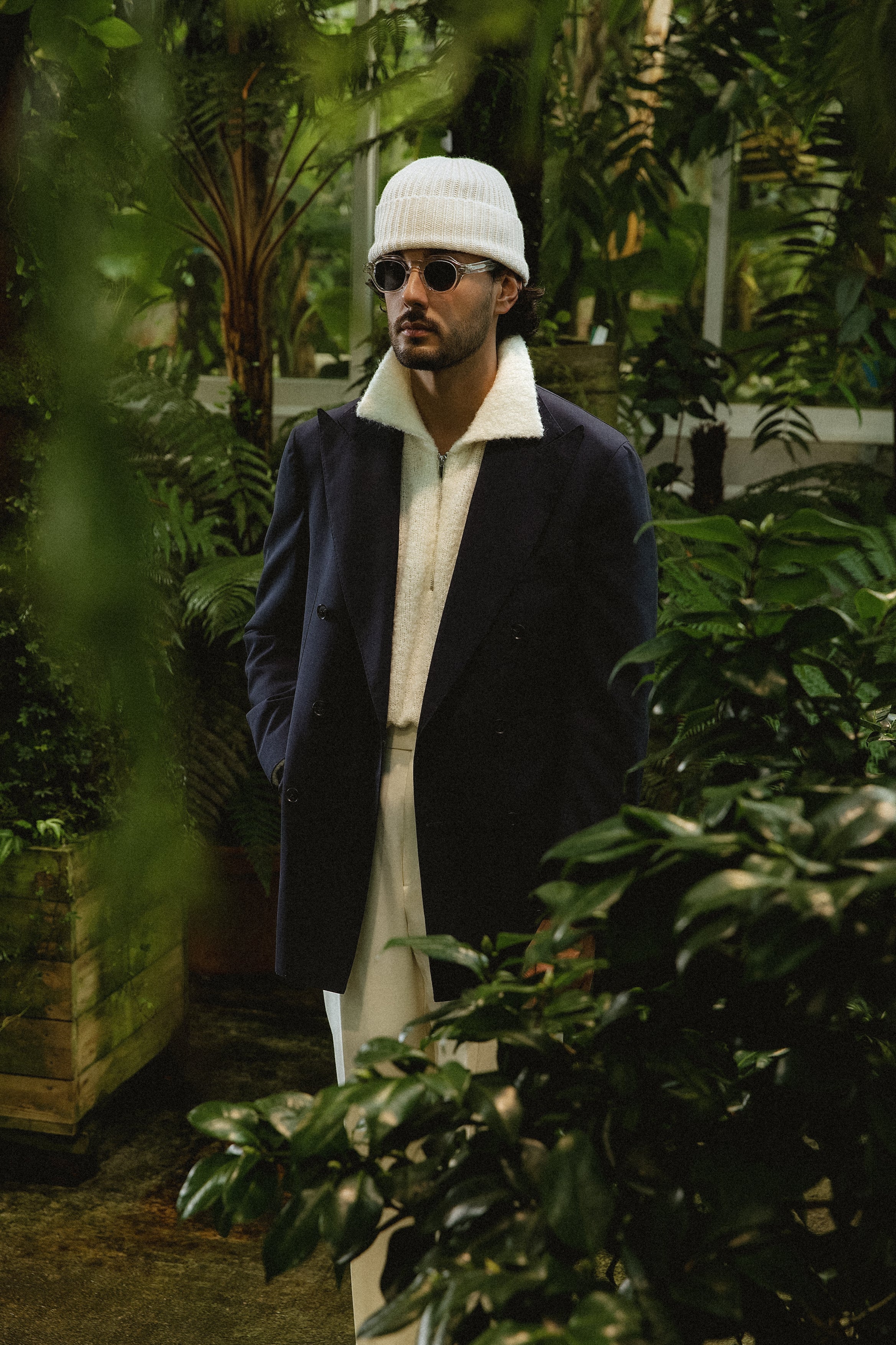 Navy High Twist Wool Jacket (DB)