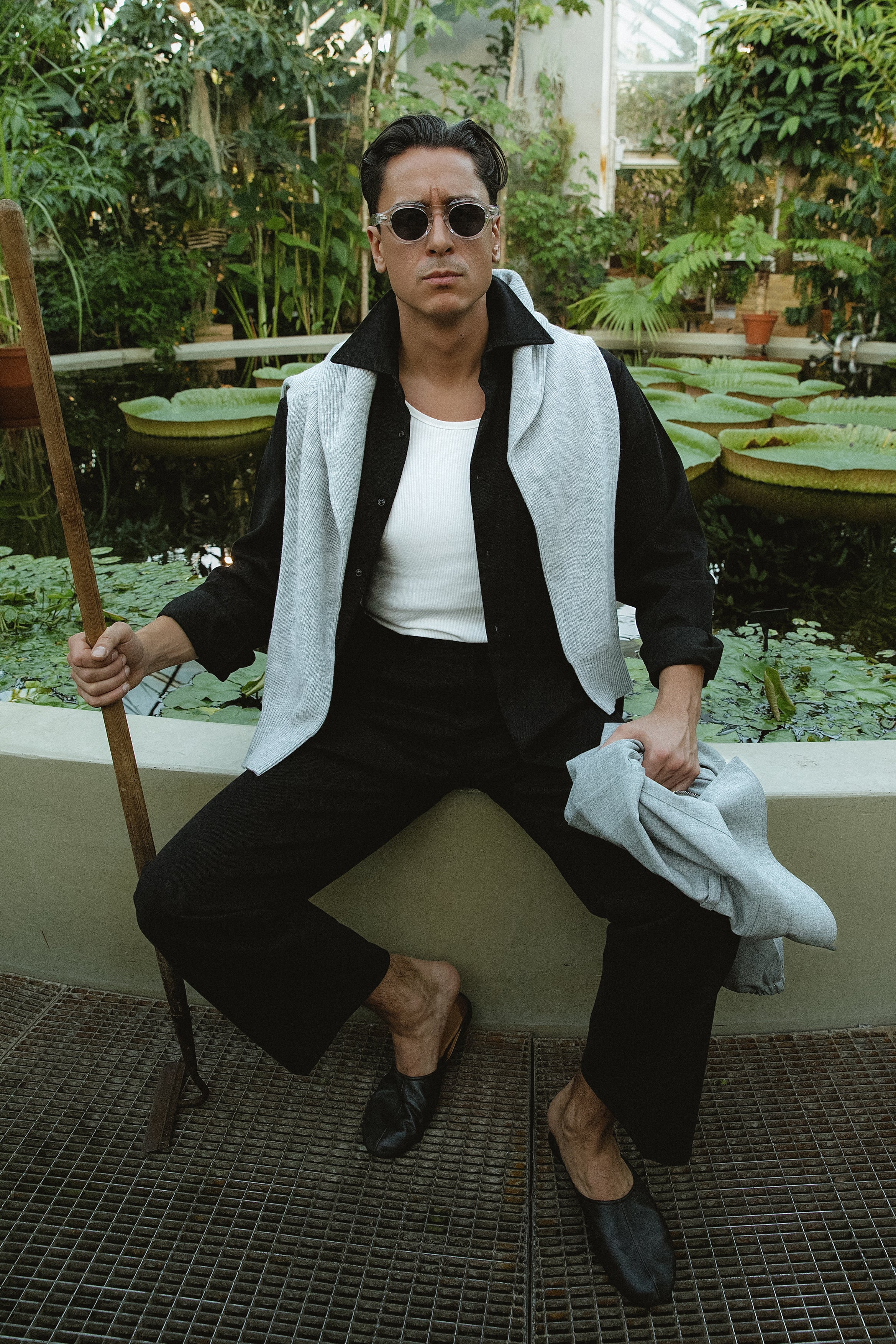 Black Brushed Cotton Shirt