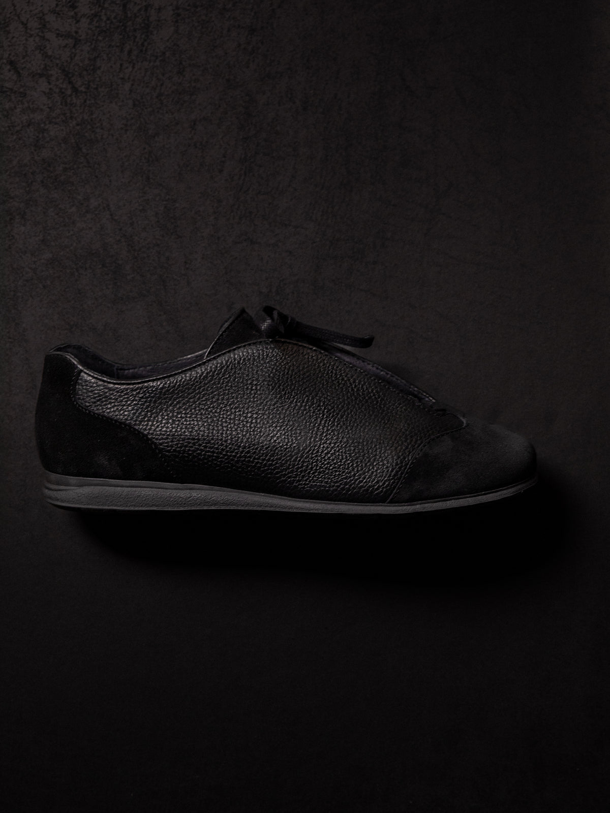 Black Leather & Suede Trainers