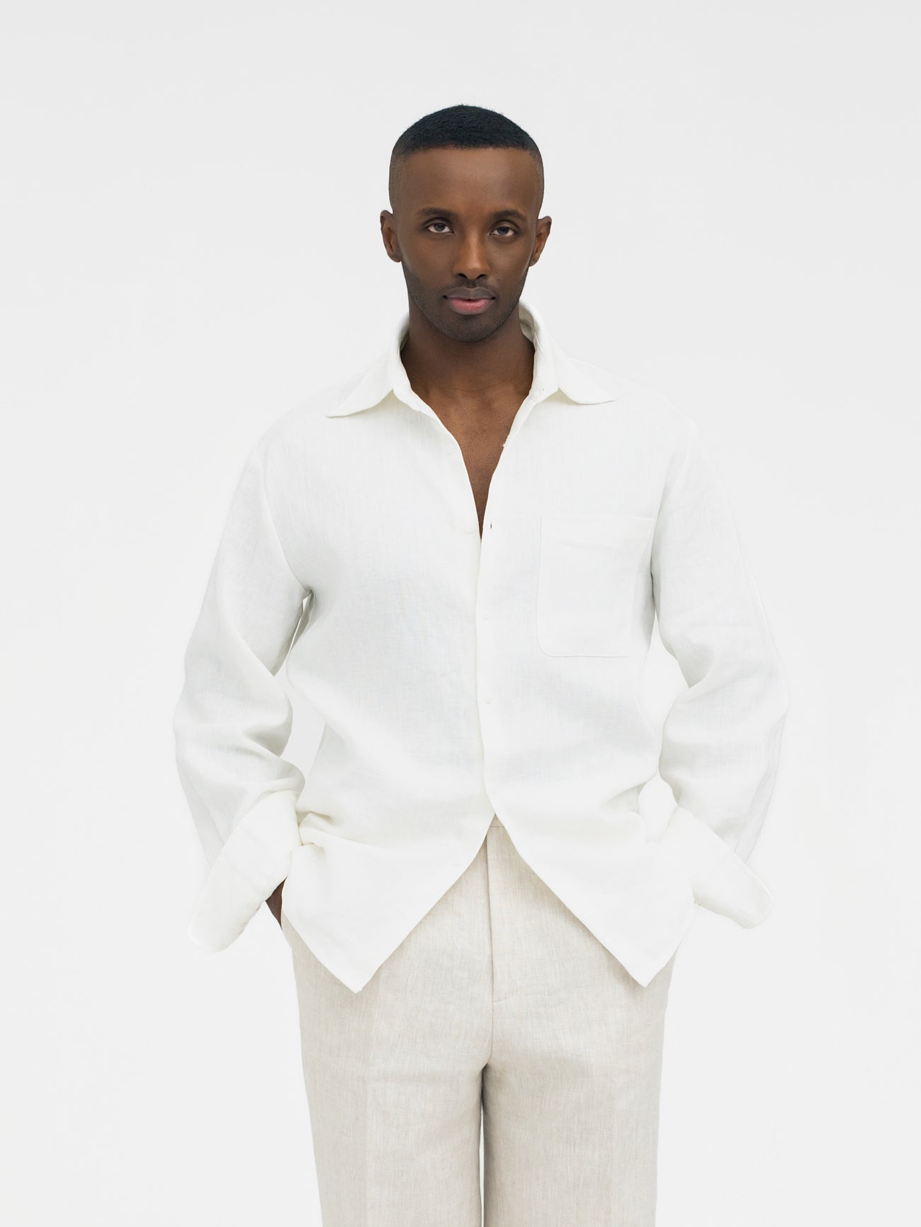 White Linen Shirt - Grand Le Mar