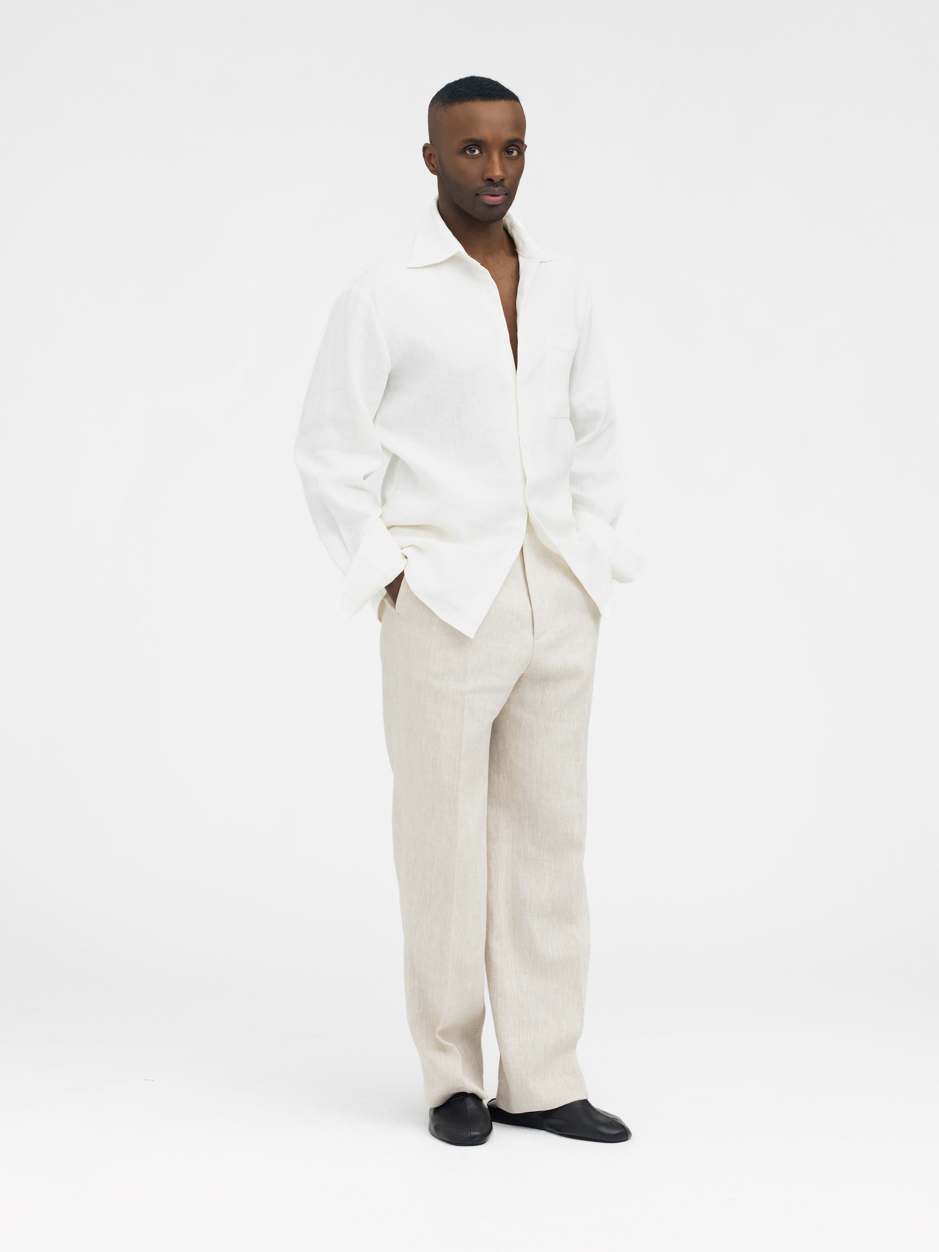 White Linen Shirt - Grand Le Mar