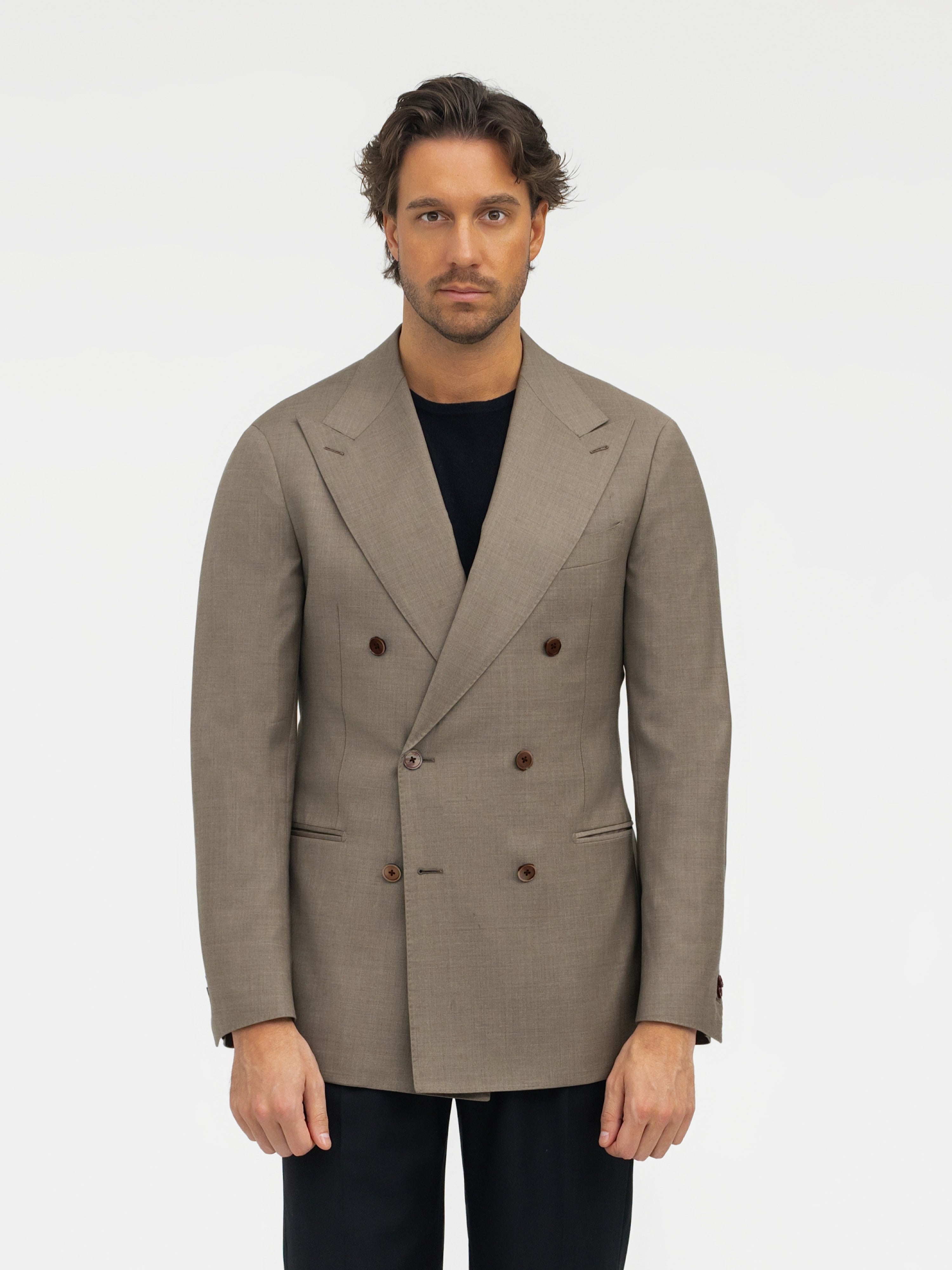 Taupe S130 Wool Jacket - Grand Le Mar