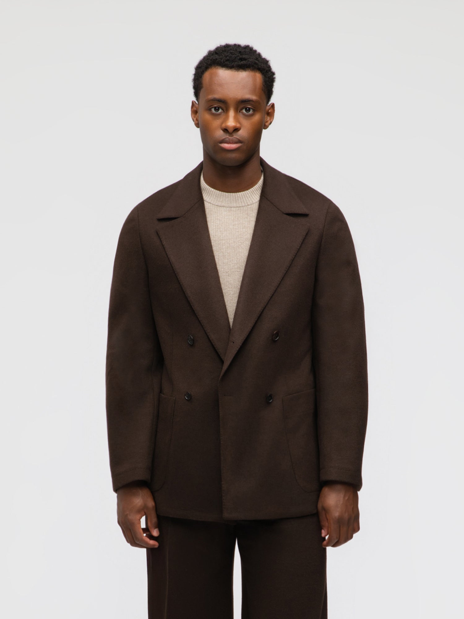 Brown Wool Cashmere Jacket (Casual Fit) - Grand Le Mar