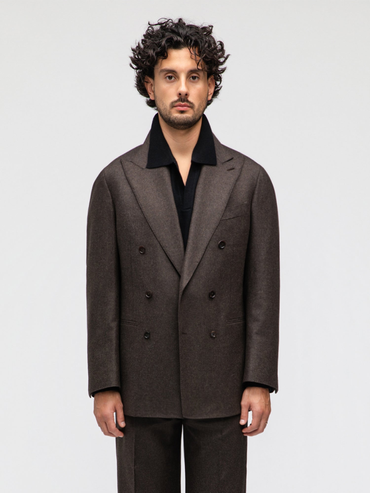 Brown Flannel Wool Suit (DB) - Grand Le Mar