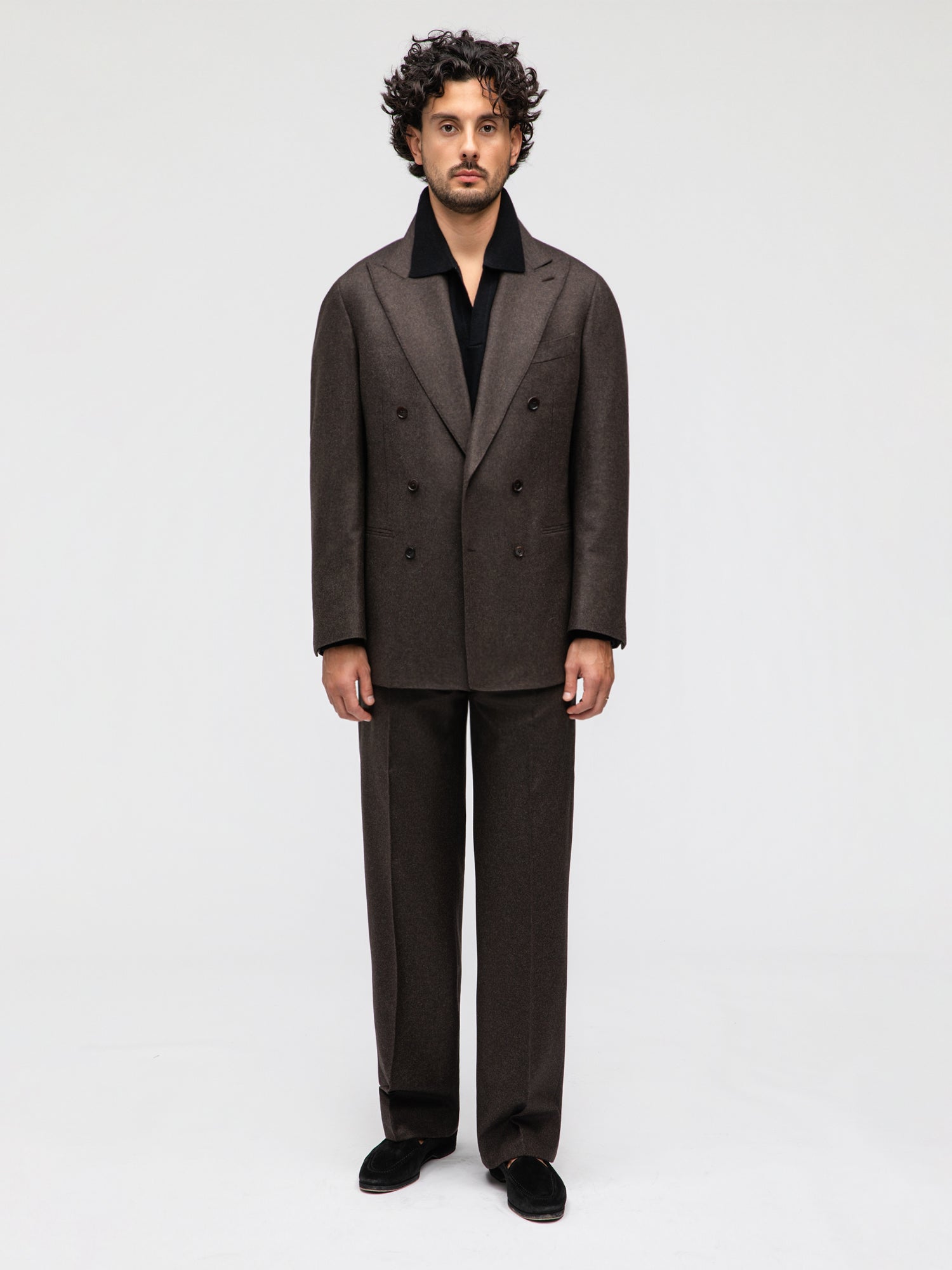 Brown Flannel Wool Suit (DB) - Grand Le Mar