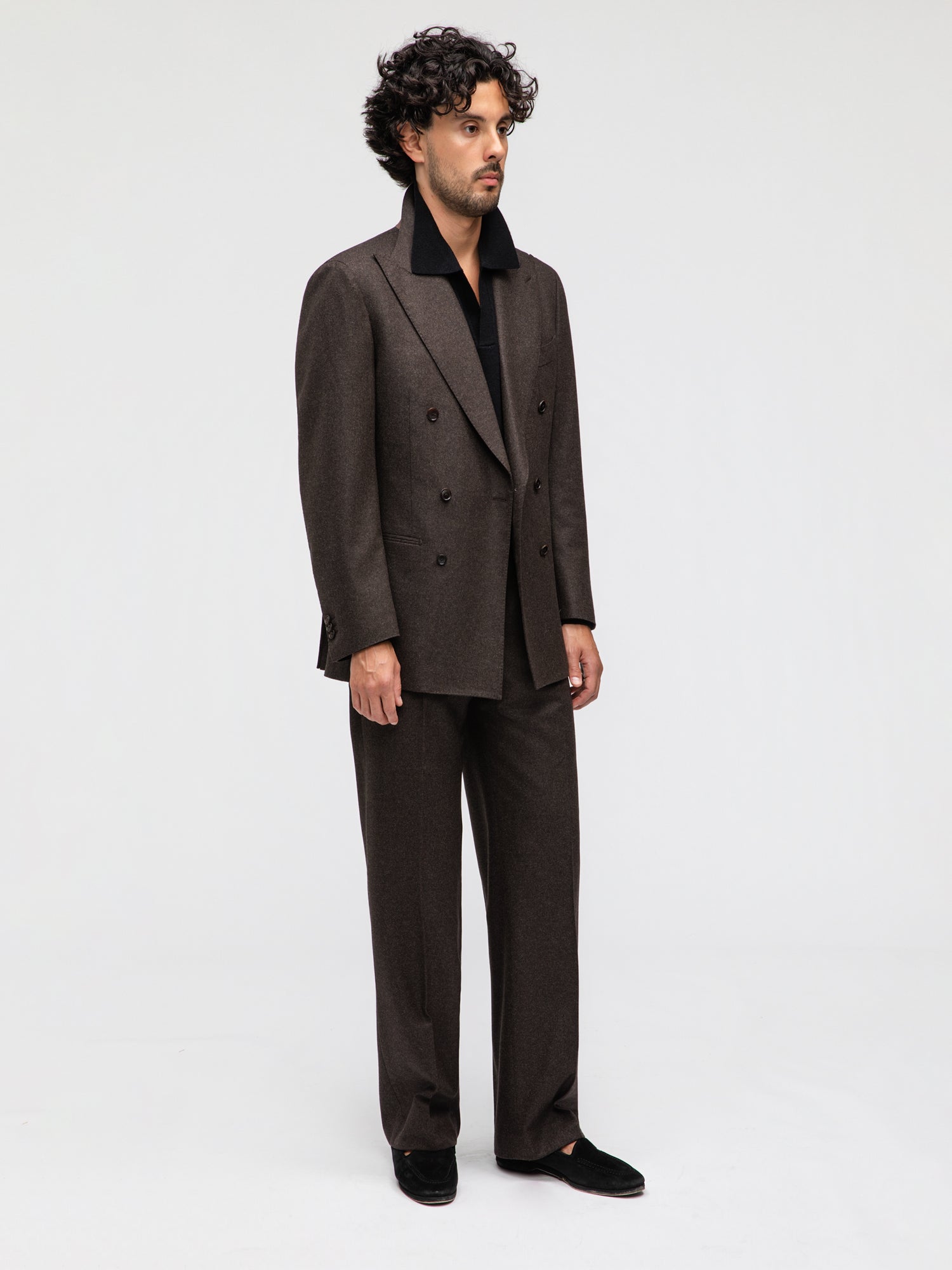 Brown Flannel Wool Suit (DB) - Grand Le Mar