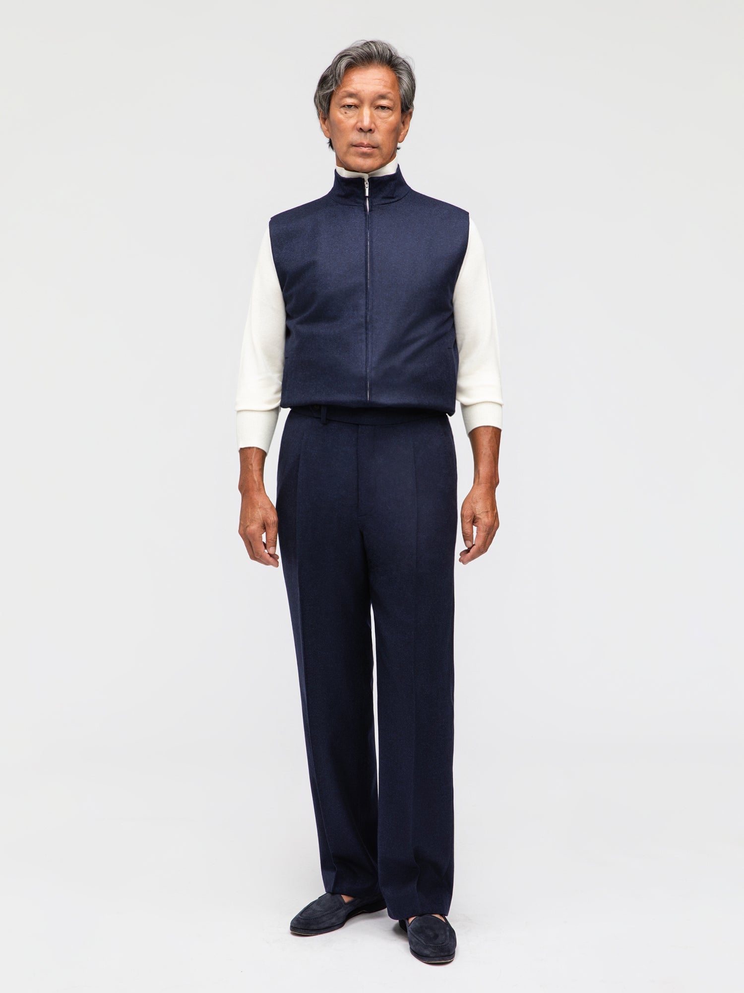 Navy Flannel Wool Suit (DB) - Grand Le Mar