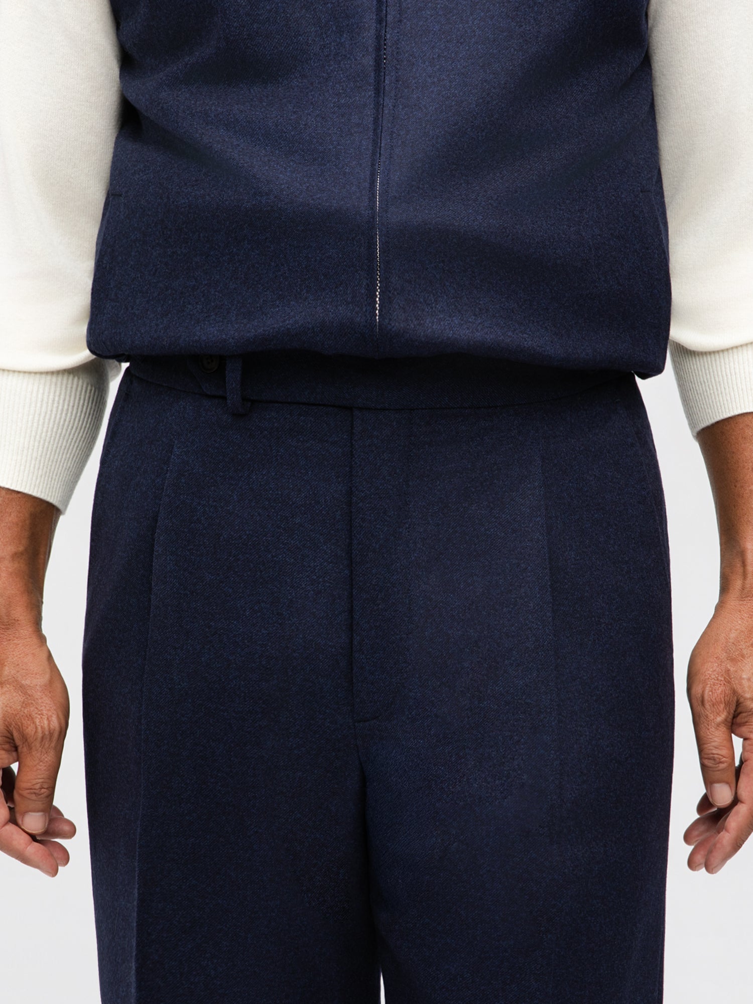 Navy Flannel Wool Suit (SB) - Grand Le Mar