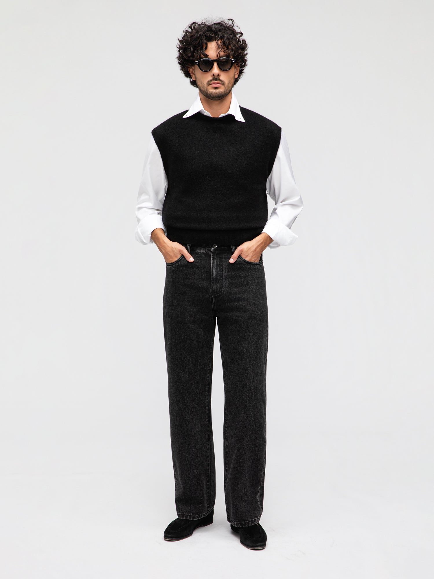 Grey Washed Denim Jeans - Grand Le Mar