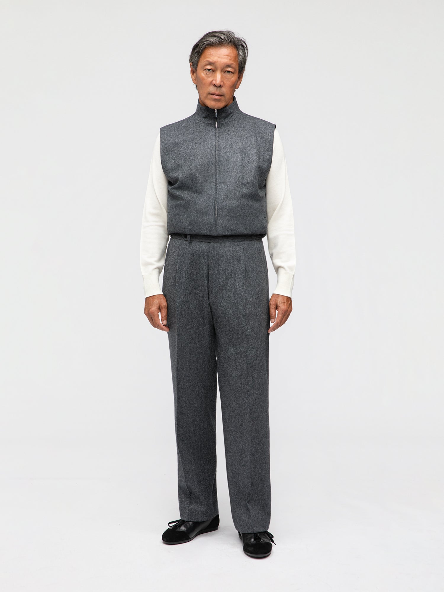 Mid Grey Flannel Wool Suit (SB) - Grand Le Mar