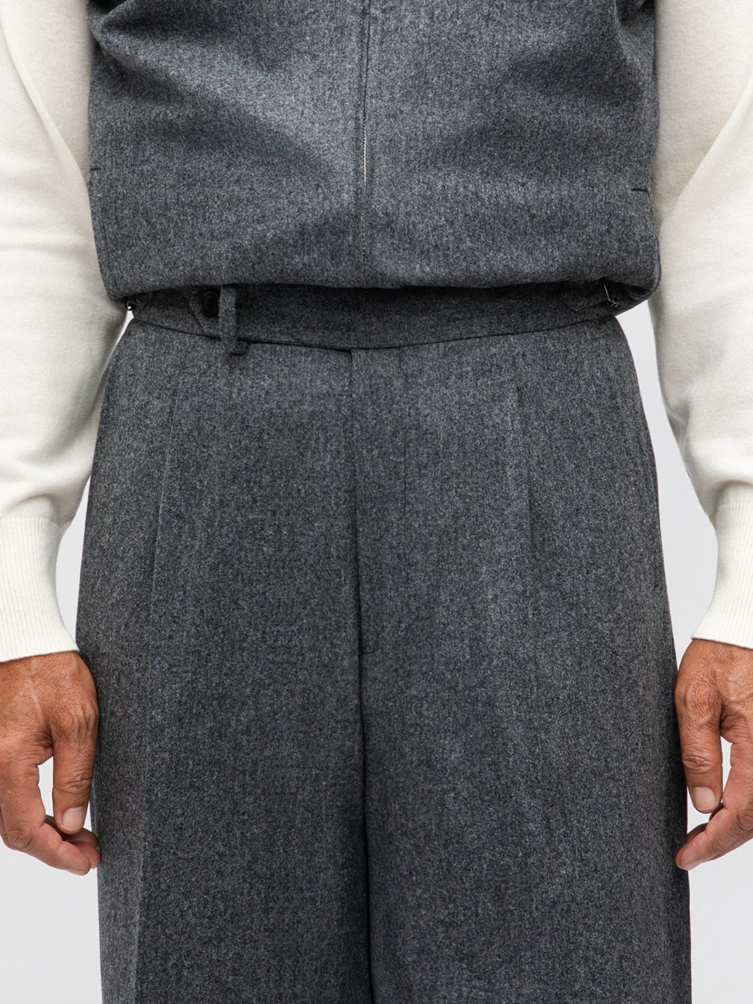 Mid Grey Flannel Wool Suit (SB) - Grand Le Mar