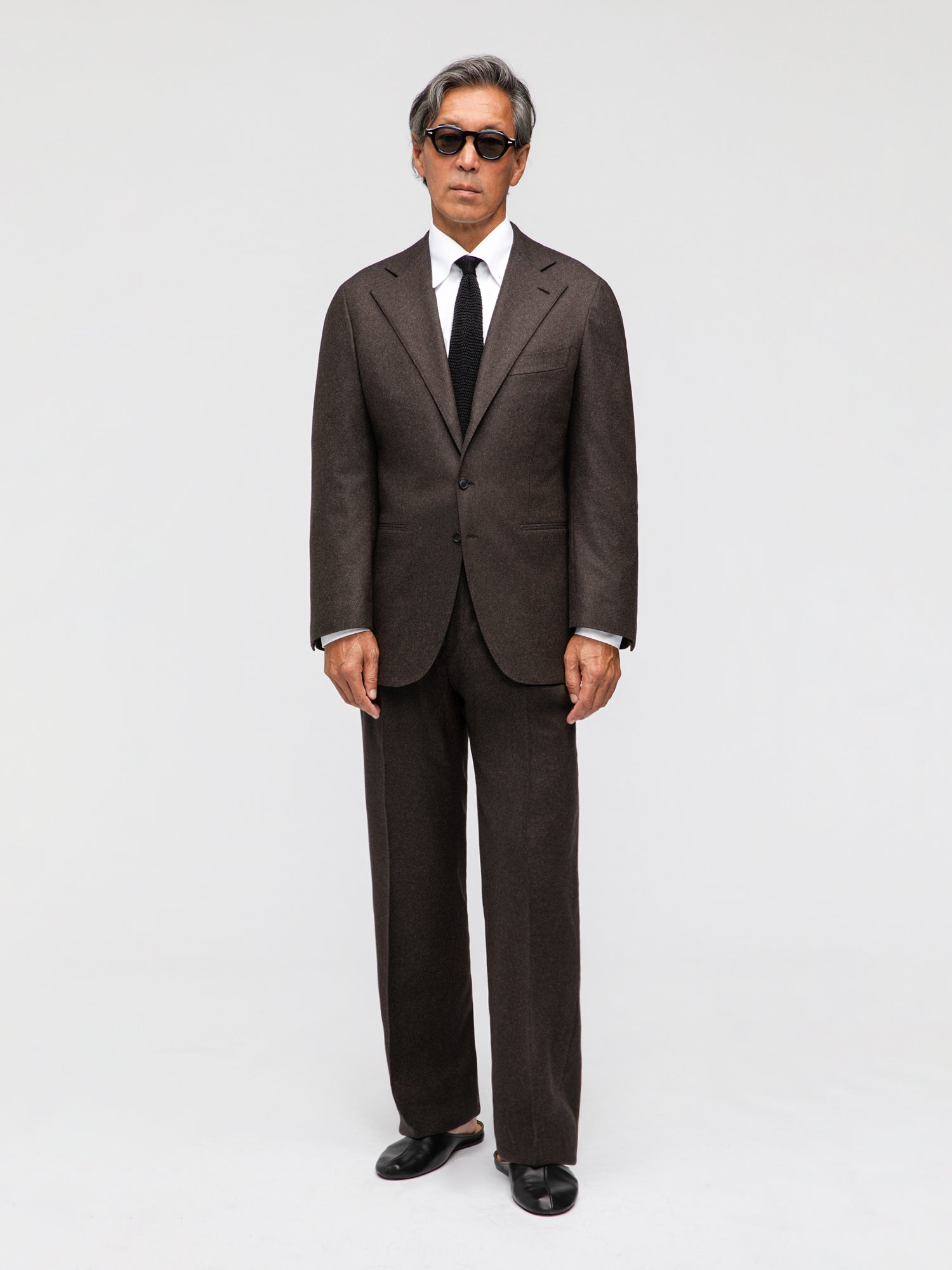 Brown Flannel Wool Suit (SB) - Grand Le Mar